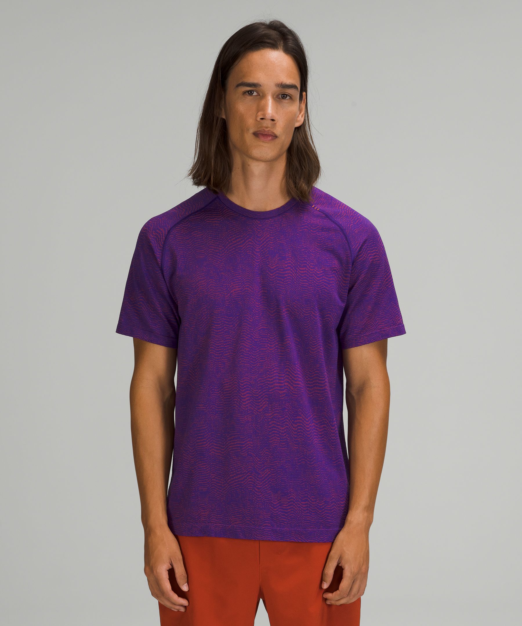 Lululemon Metal Vent Tech T-shirt 2.0 In Ripple Wave Autumn Red/petrol Purple
