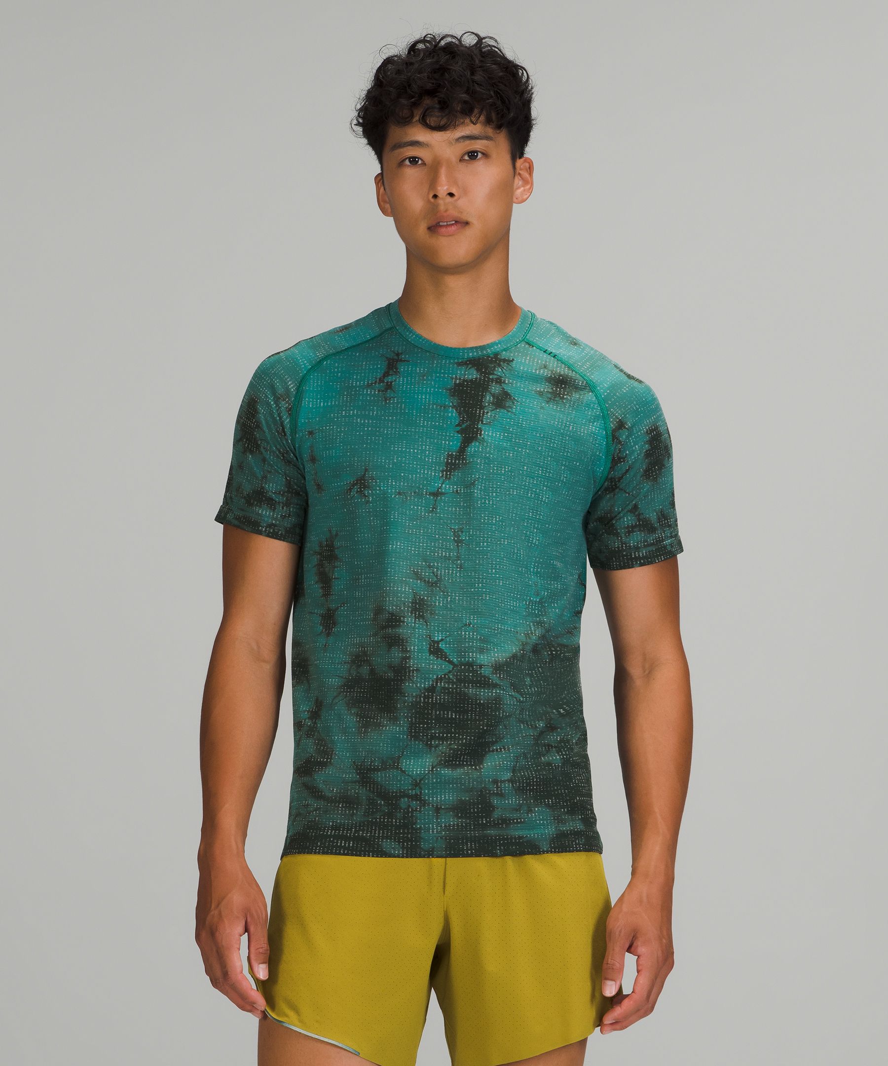 Lululemon Metal Vent Tech T-shirt 2.0 In Disconnect Marble Dye Teal Lagoon/rainforest Green