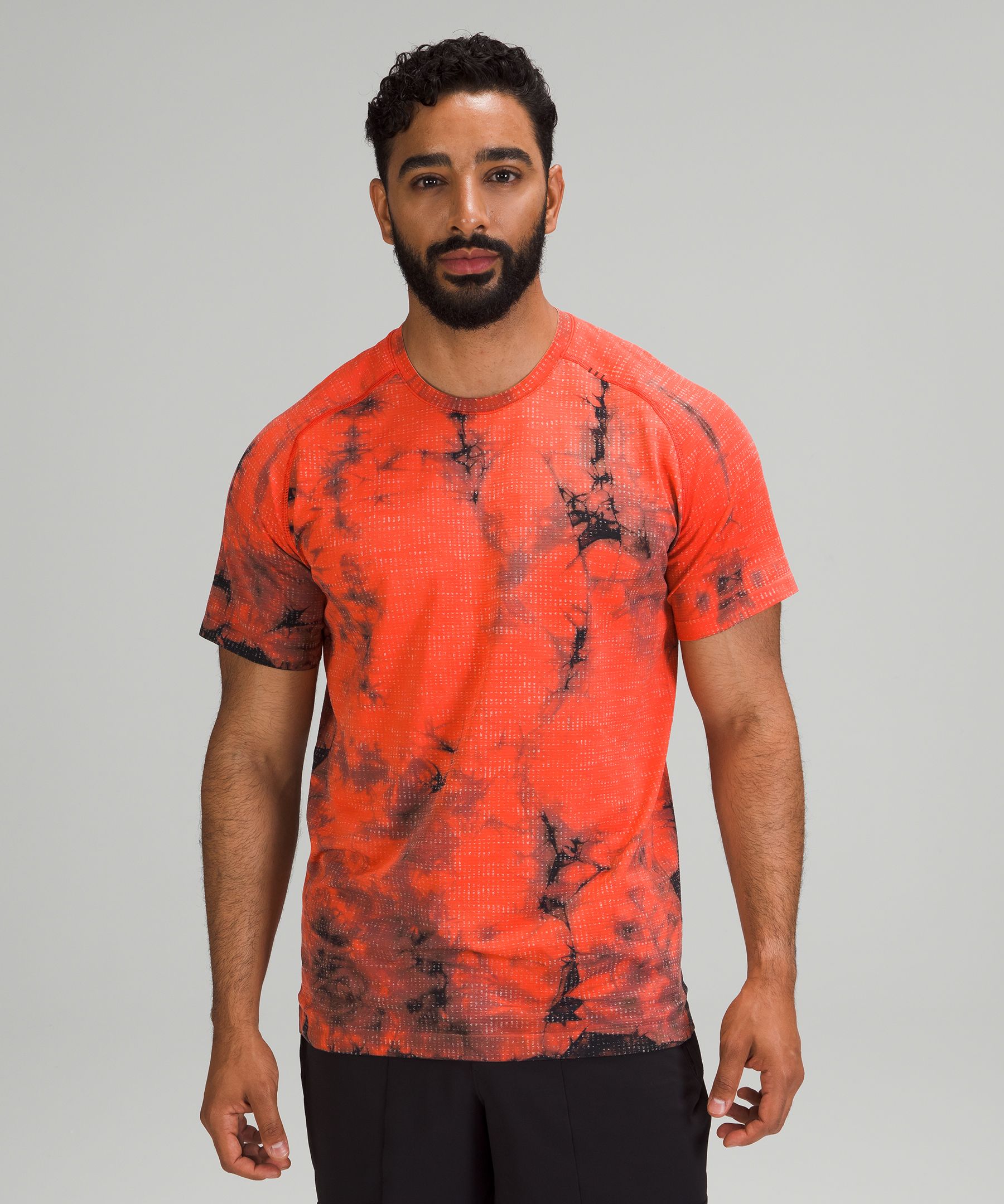 Lululemon Metal Vent Tech T-shirt 2.0 In Disconnect Marble Dye Autumn Red/graphite Grey