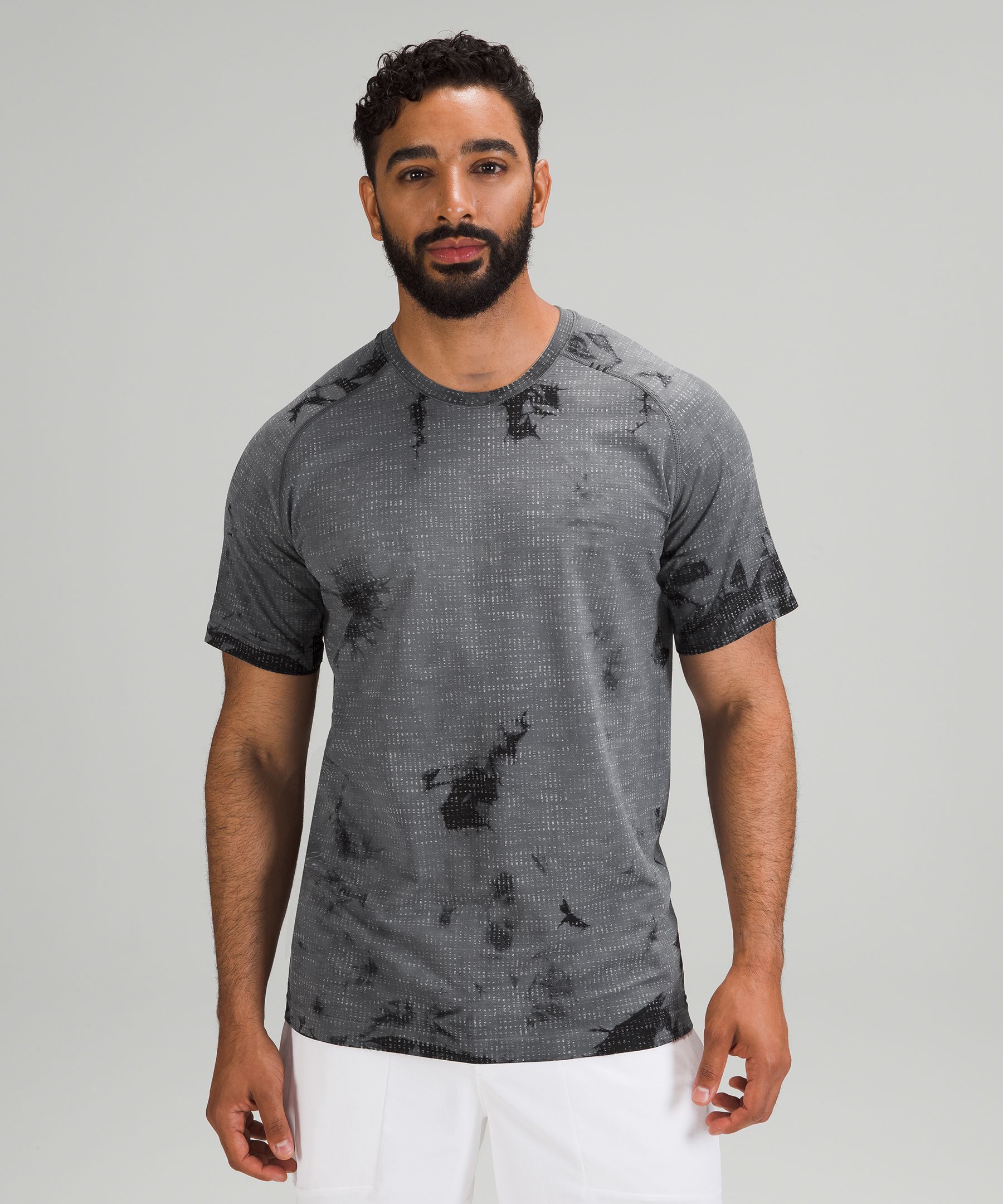 Lululemon Metal Vent Tech Short Sleeve Shirt 2.0 In Disconnect Marble Dye Anchor/black