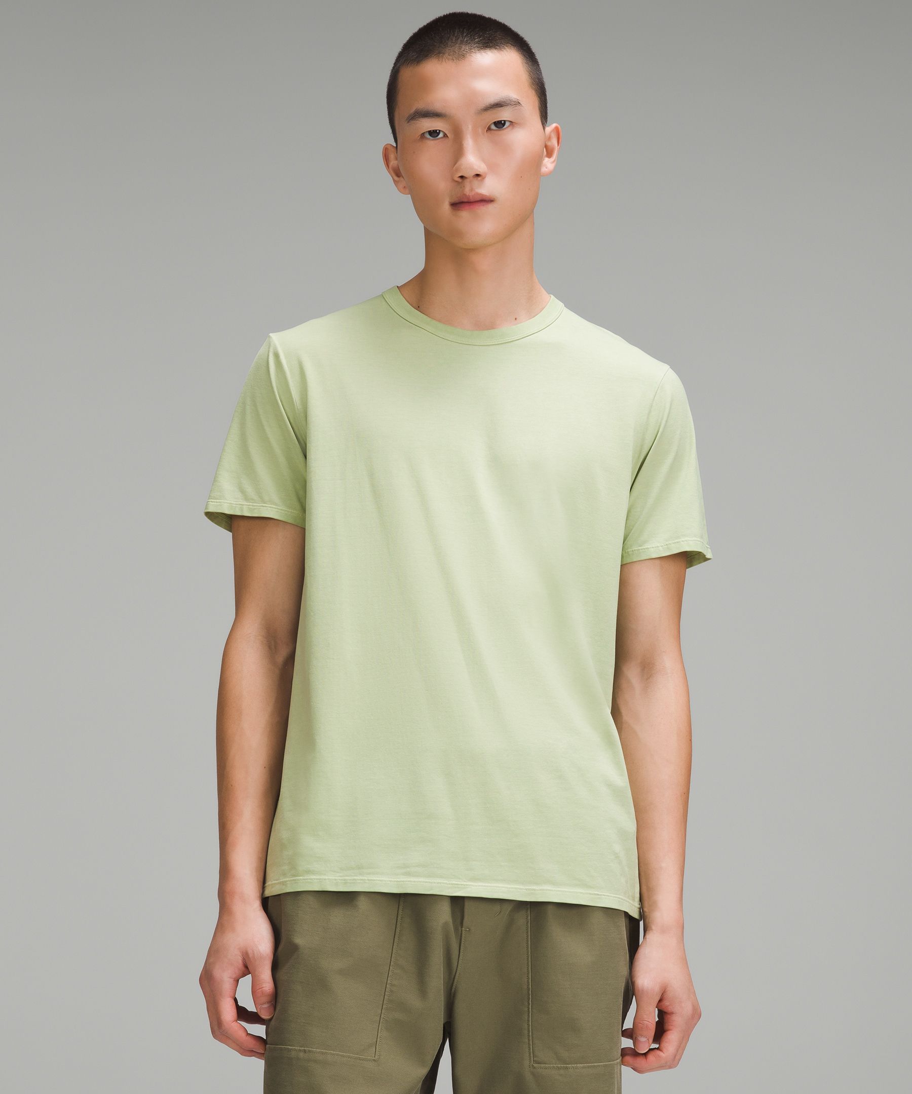 Lululemon The Fundamental Long Sleeve Shirt In Breeze Dye Green Twill