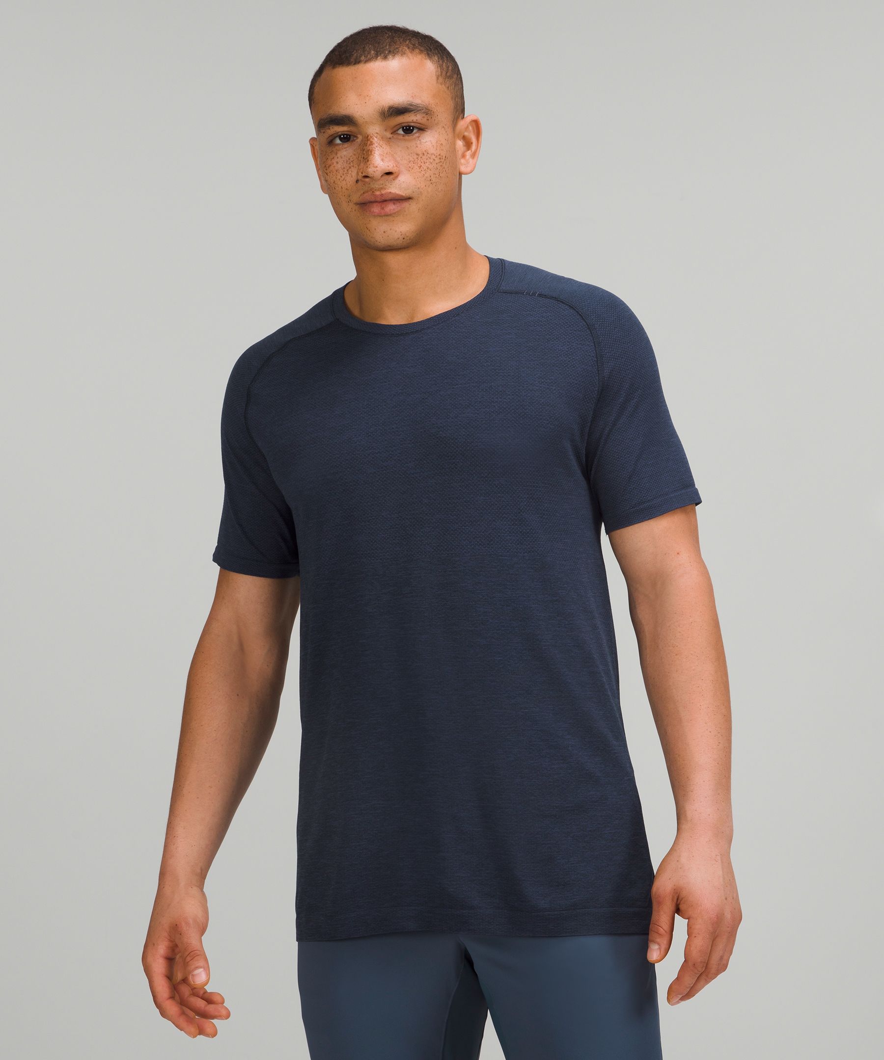 Lululemon Metal Vent Tech Short Sleeve Shirt 2.0 In Mineral Blue/true Navy