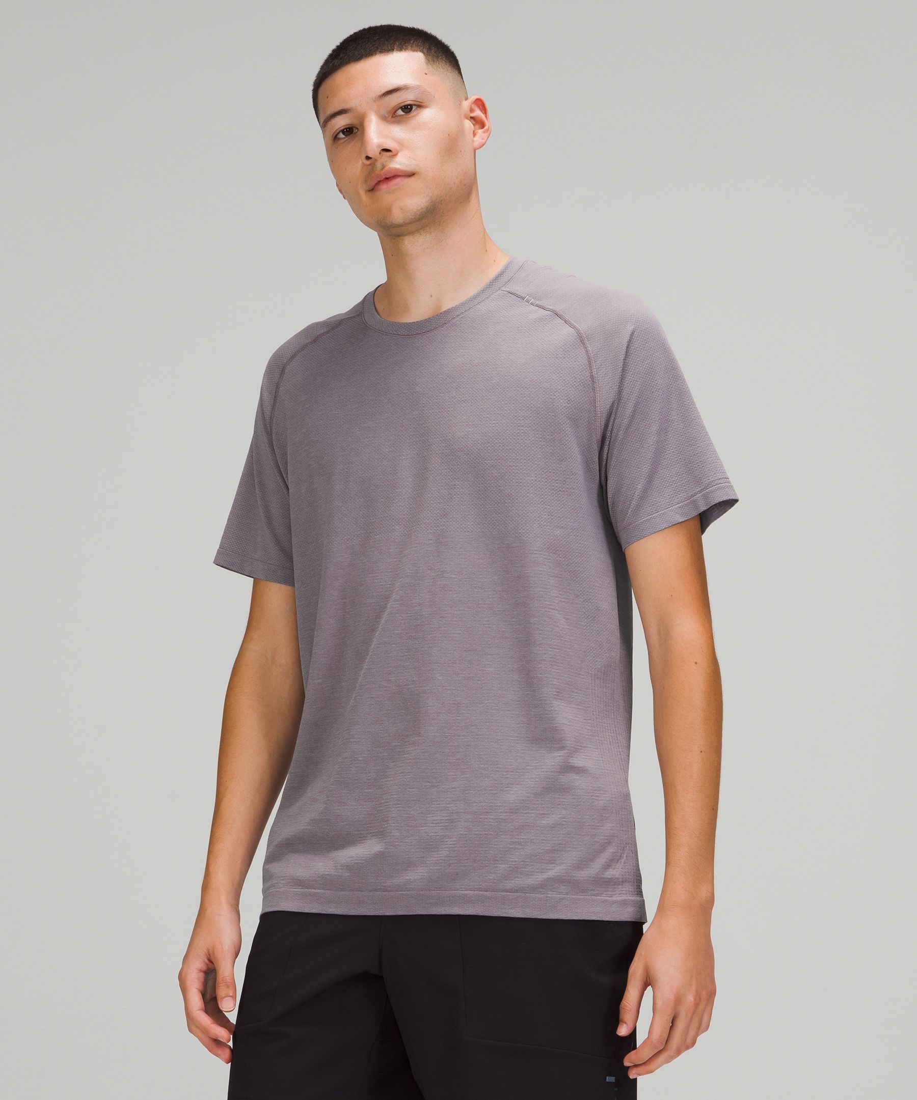 Lululemon Metal Vent Tech Short Sleeve Shirt 2.0 In Rhino Grey/dusky Lavender