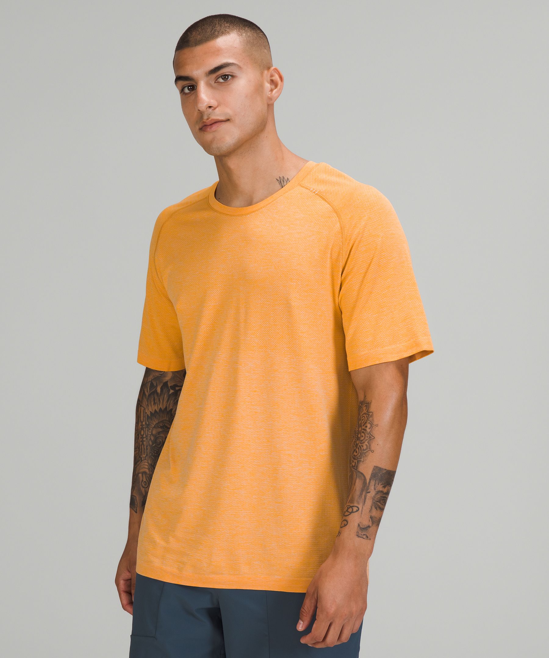 Lululemon Metal Vent Tech T-shirt 2.0 In Clementine/dove Grey