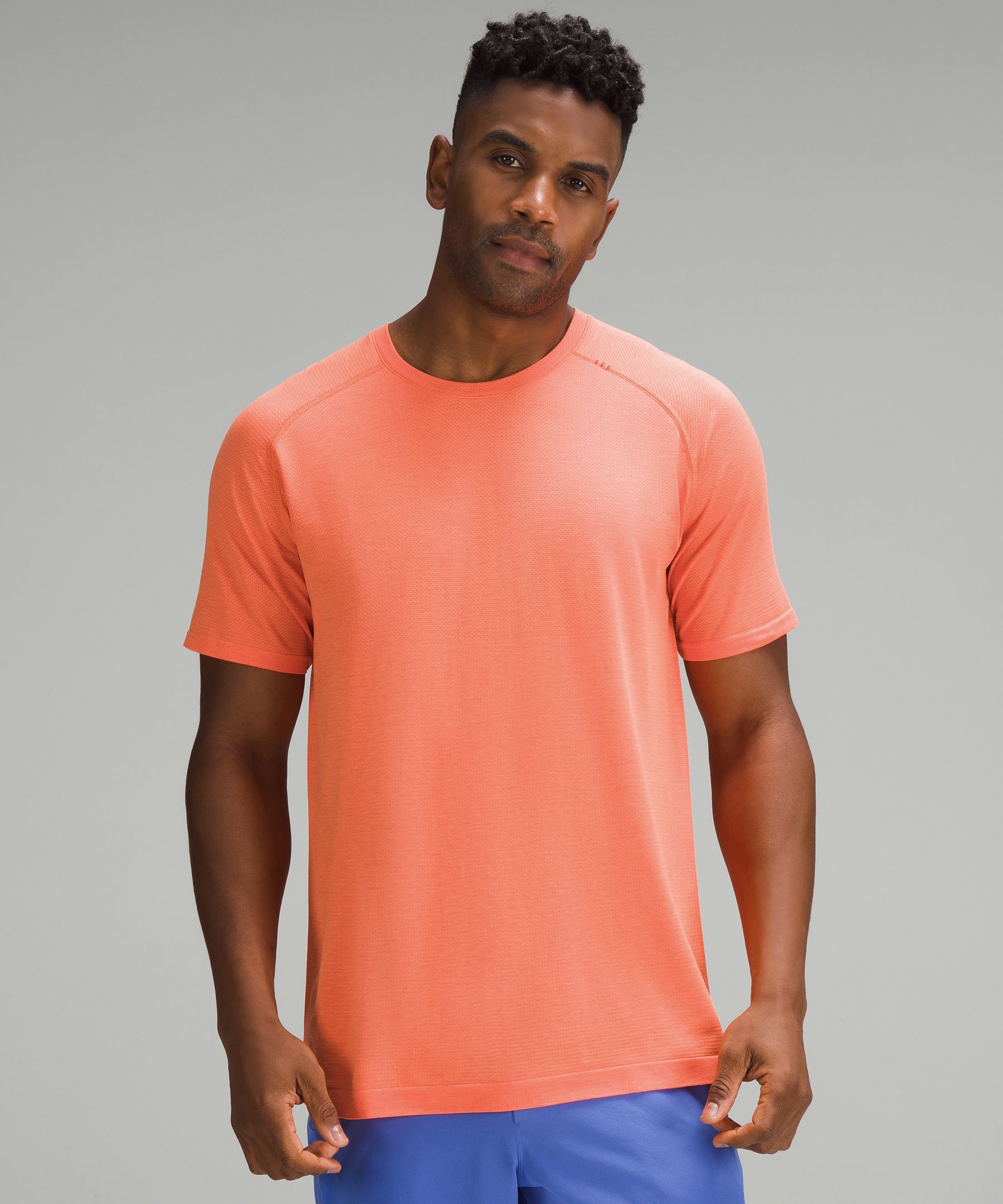 Lululemon Metal Vent Tech Short Sleeve Shirt 2.0 In Warm Coral/highlight Orange