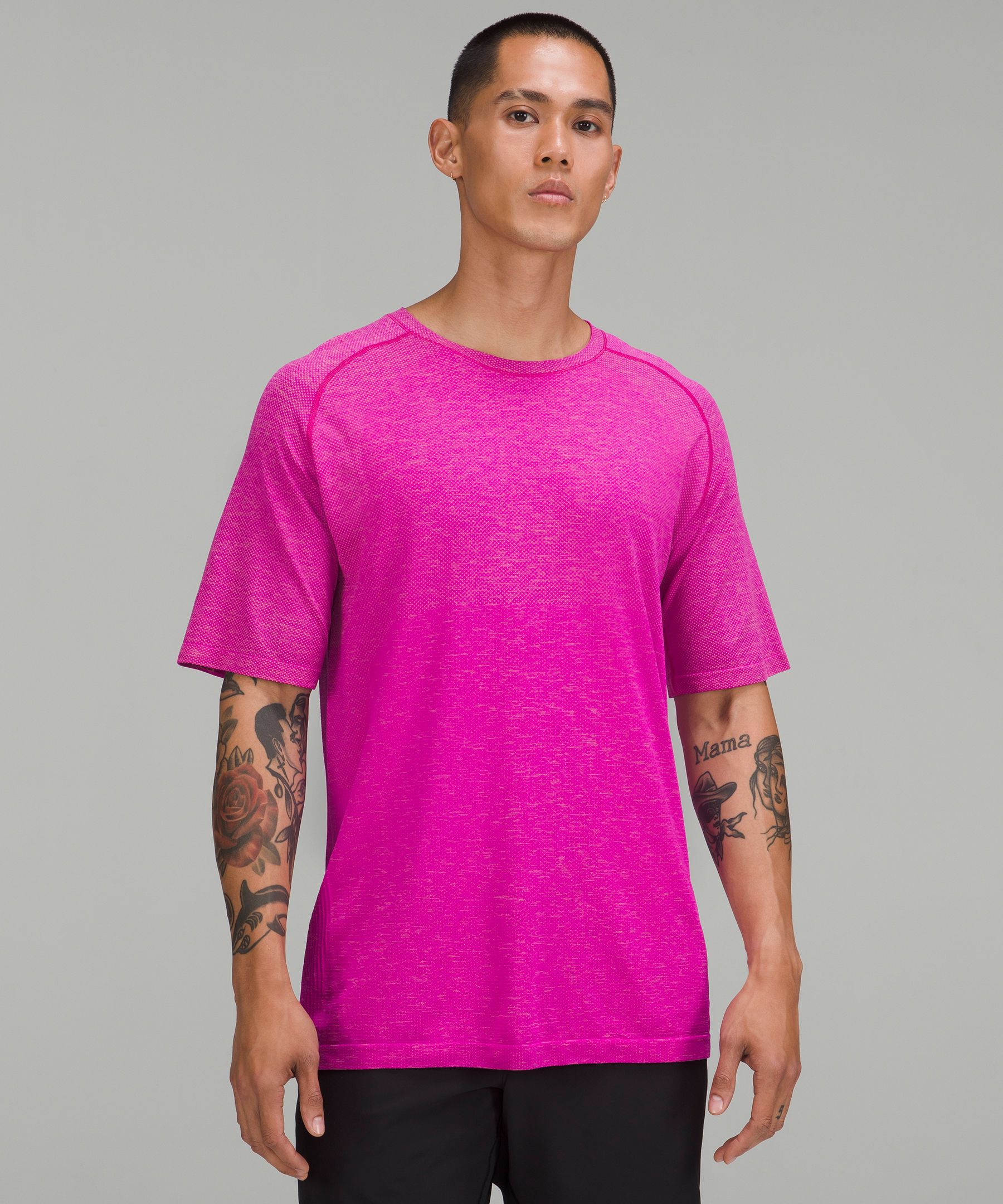 Lululemon Metal Vent Tech Short Sleeve Shirt 2.0 In Pink Clay/purple Highlight
