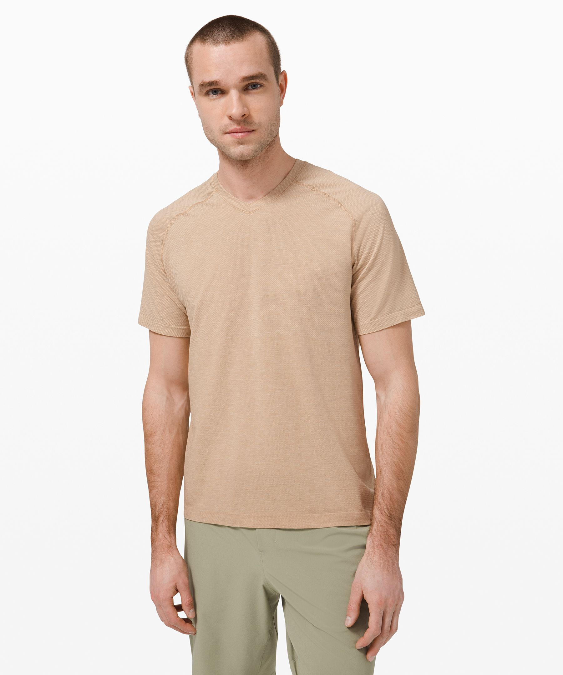 Lululemon Metal Vent Tech Short Sleeve 2.0 In Khaki