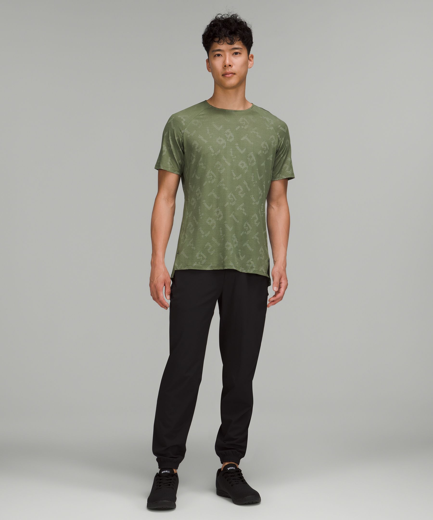 Lululemon Textured Training Short Sleeve Shirt In Glitch Code Camo Jacquard  Green Twill Green Fern