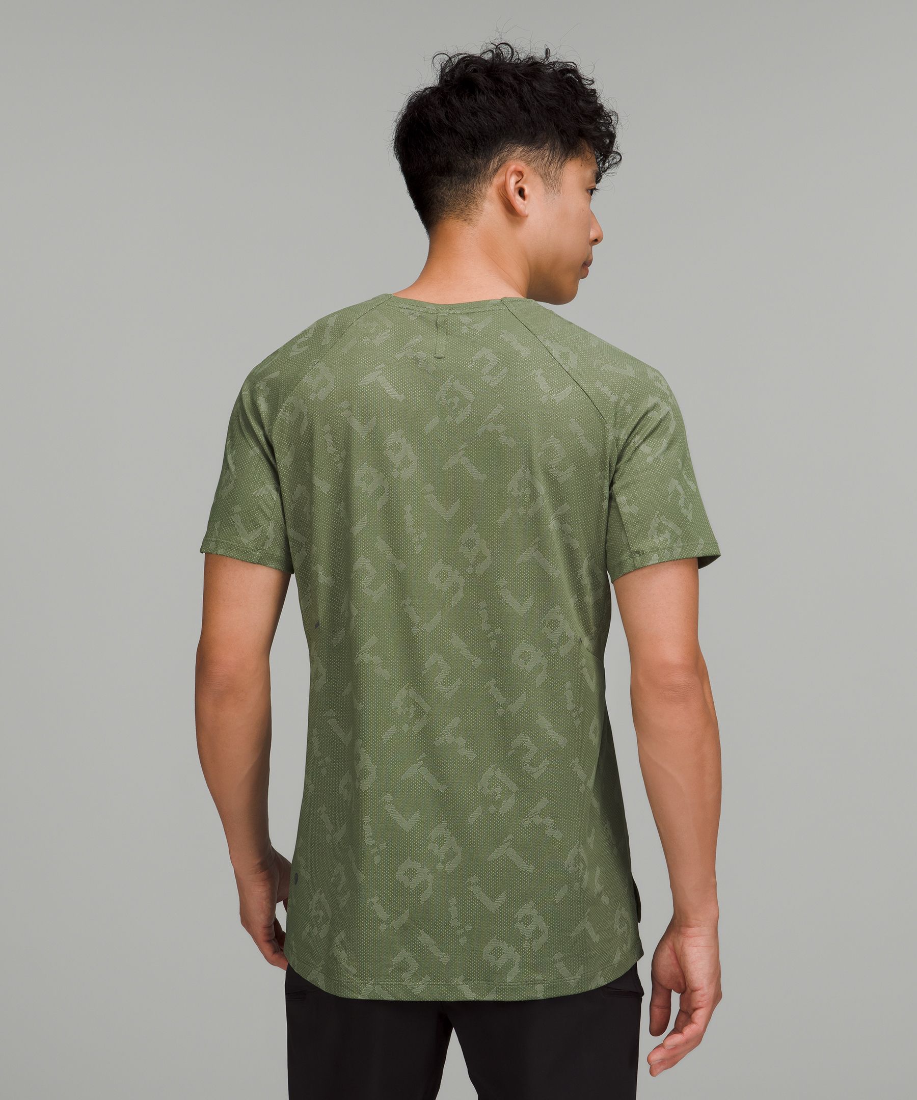 Lululemon Textured Training Short Sleeve Shirt In Glitch Code Camo Jacquard  Green Twill Green Fern