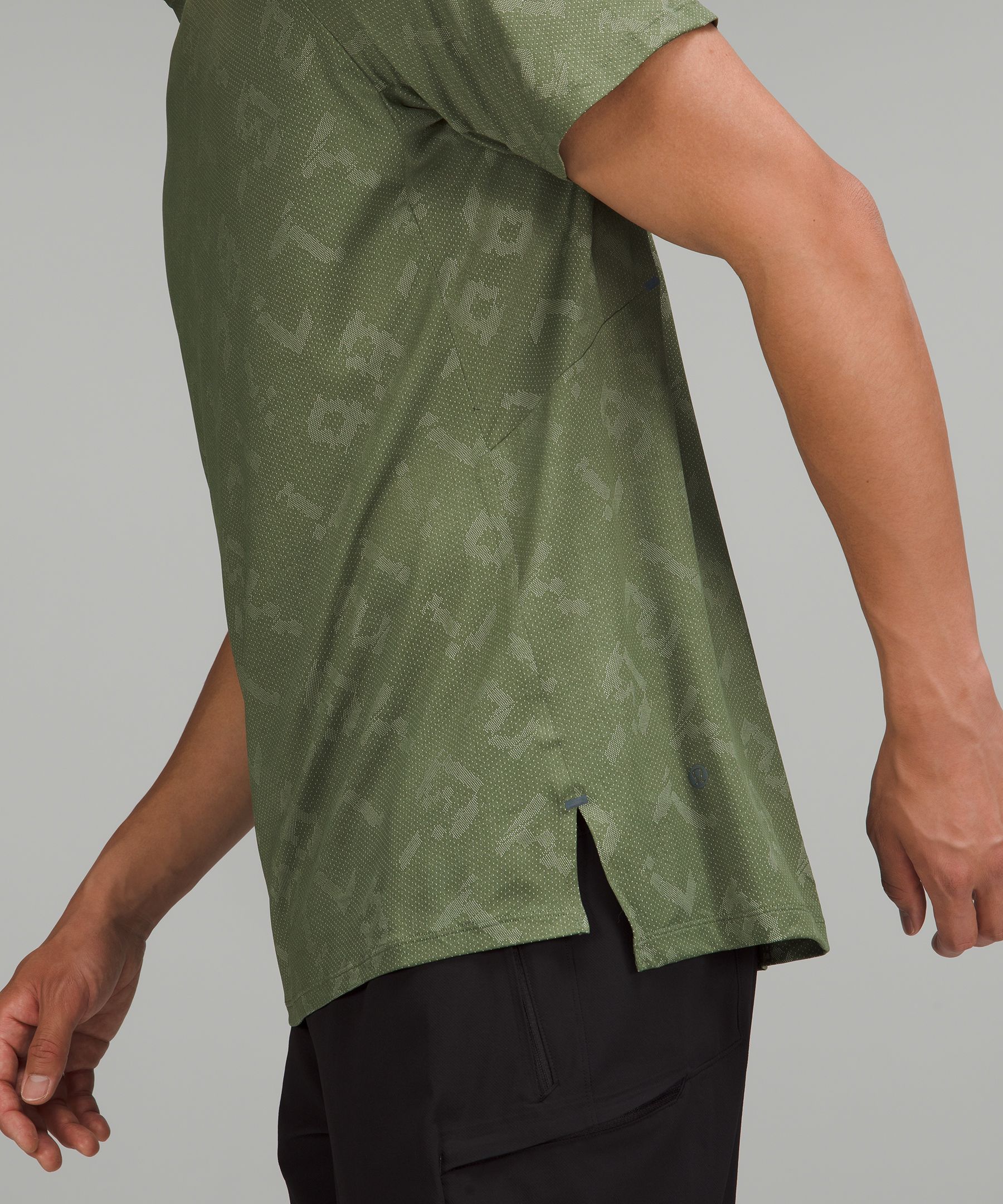 Lululemon Textured Training Short Sleeve Shirt In Glitch Code Camo Jacquard  Green Twill Green Fern