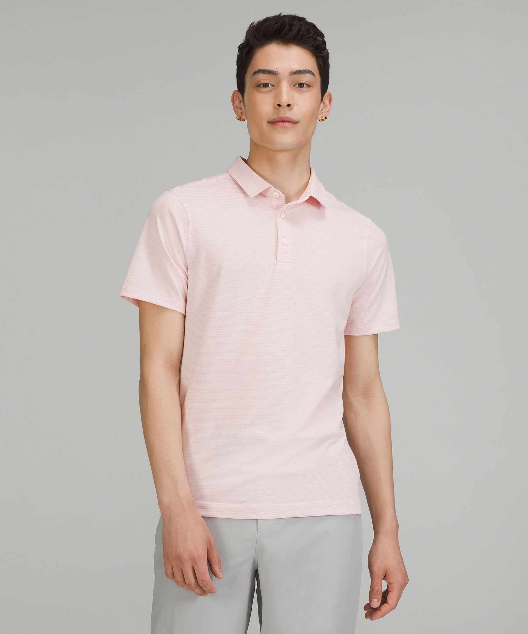 Lululemon Evolution Short Sleeve Polo Shirt In Heathered Strawberry Milkshake