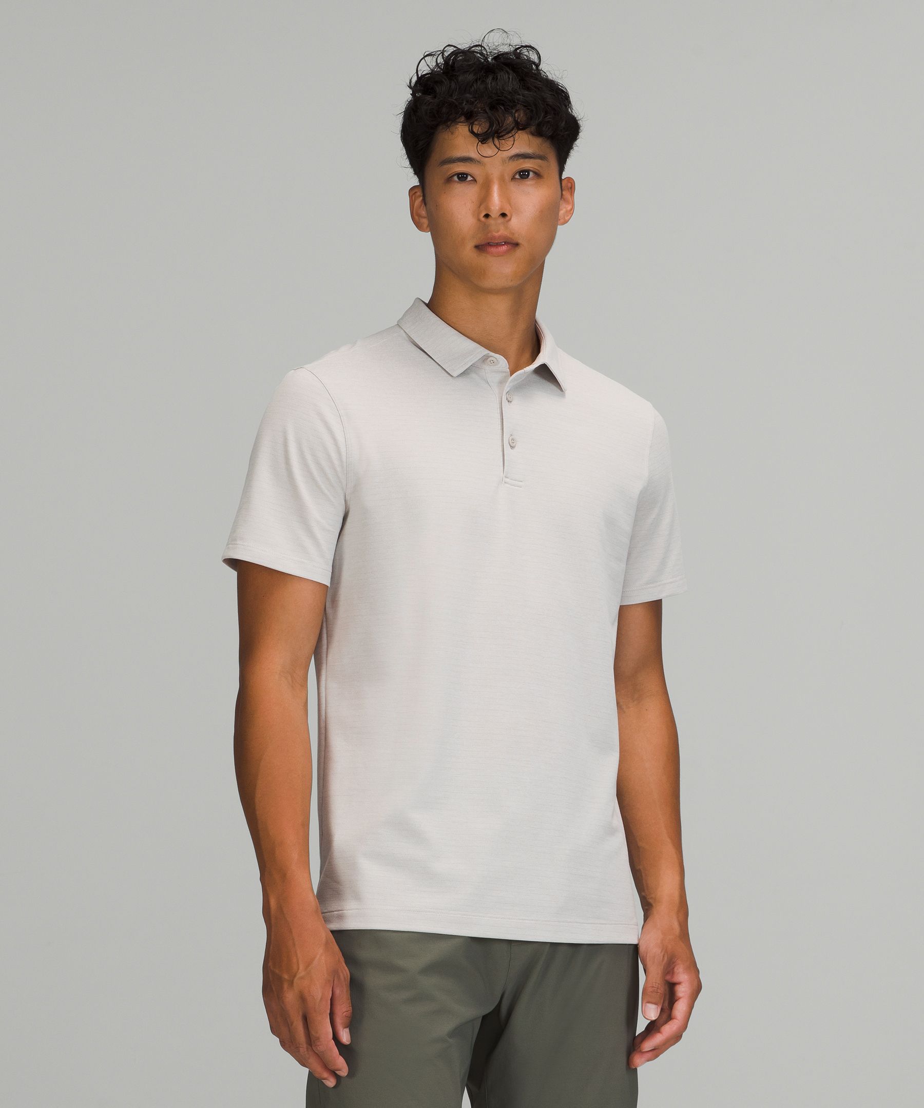 Lululemon Evolution Short Sleeve Polo Shirt In Heathered Dove Grey