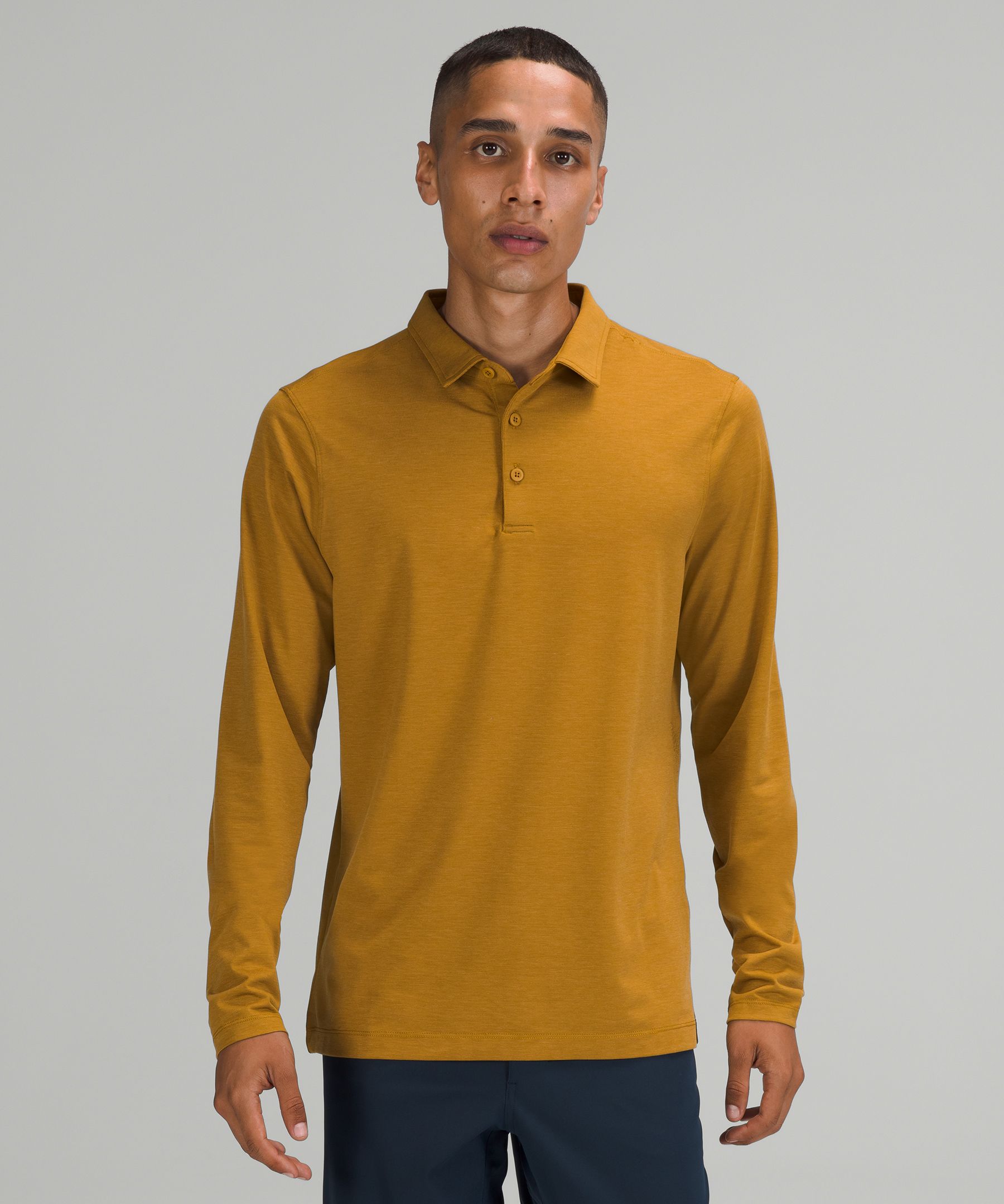 Lululemon Evolution Long Sleeve Polo Shirt In Yellow