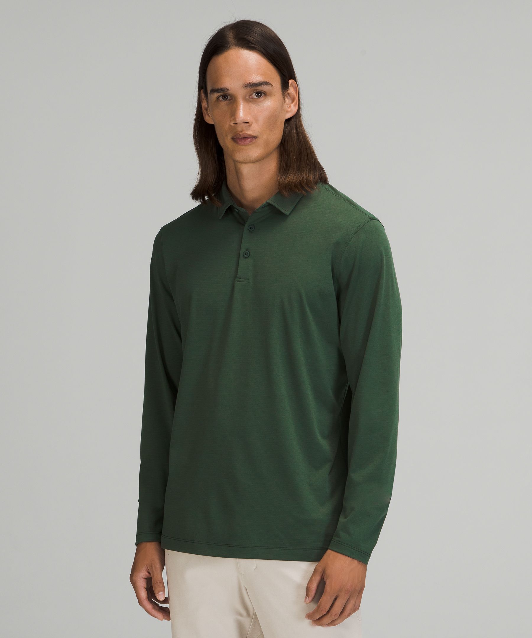 Lululemon Evolution Long Sleeve Polo Shirt In Green