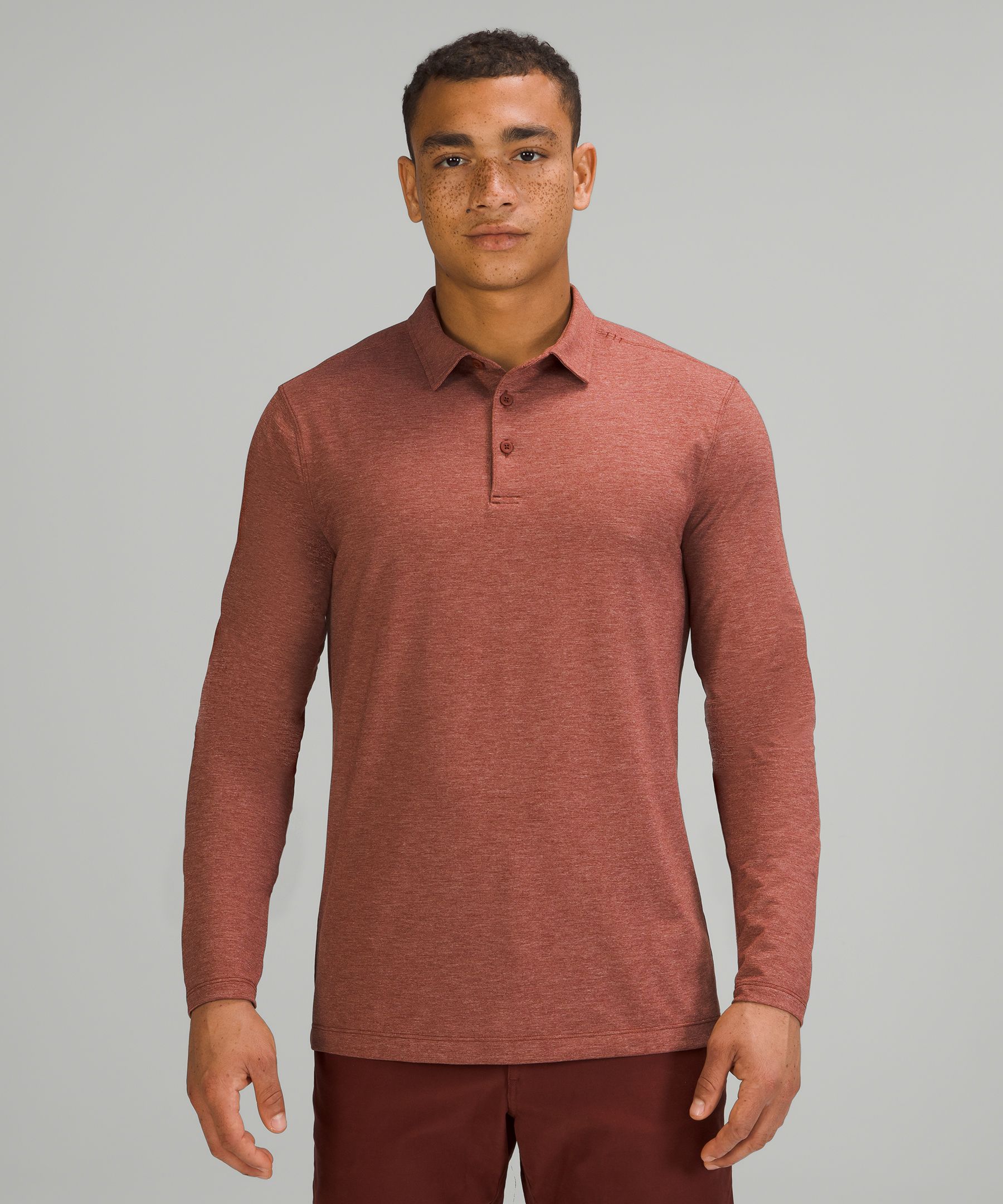 Lululemon Evolution Long Sleeve Polo Shirt In Pink