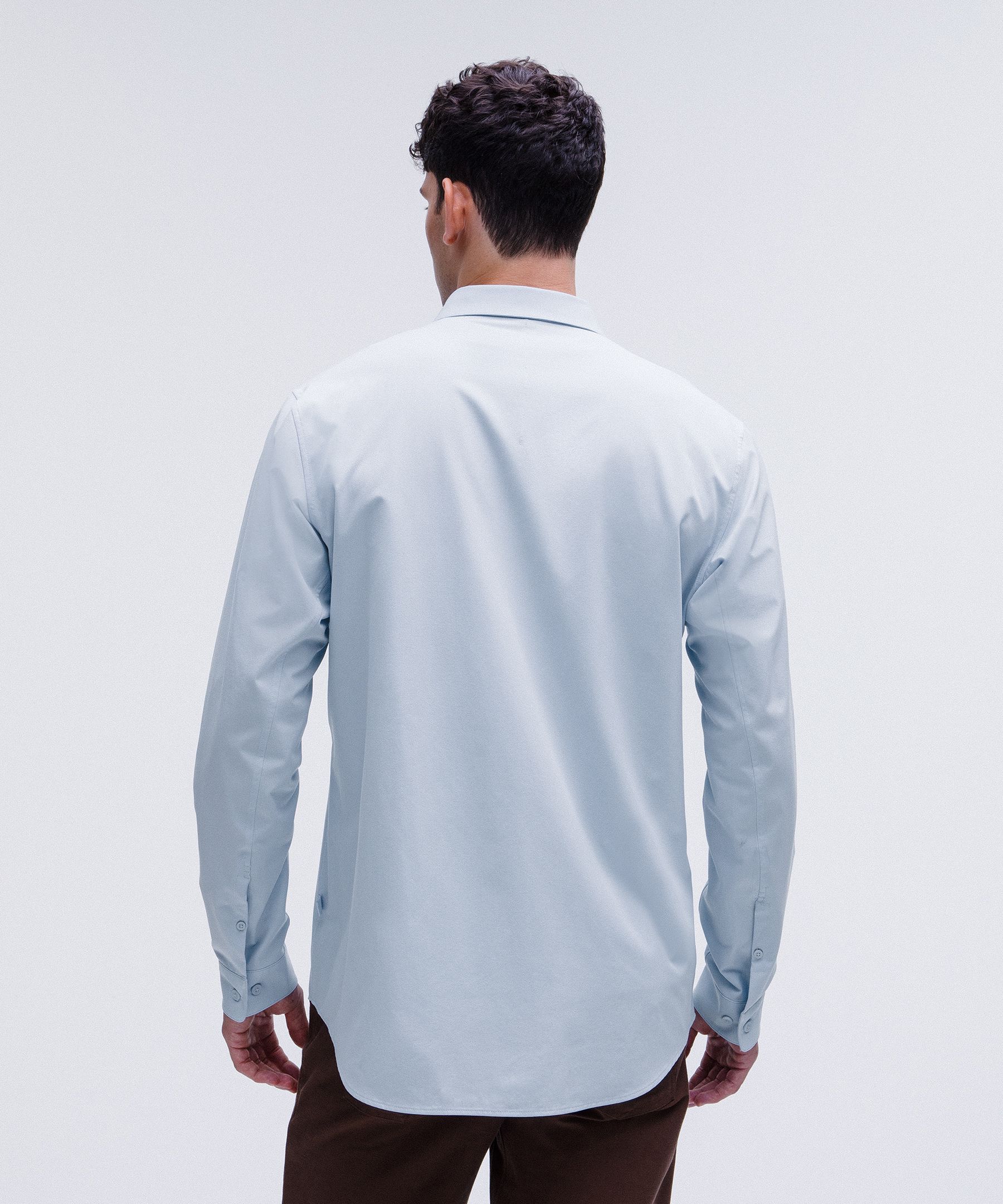 Lululemon New Venture Slim-Fit Long-Sleeve Shirt - Blue/Pastel - Size XXXL Easy Care Fabric