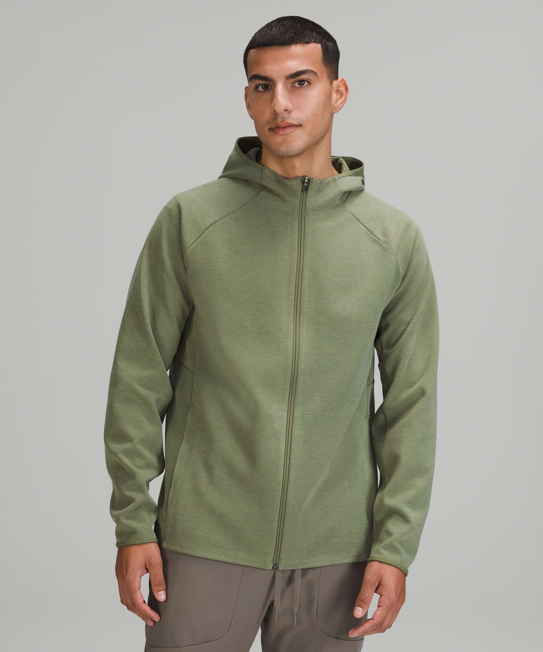 Lululemon Gridliner Fleece Zip Hoodie In Heathered Green Twill | ModeSens