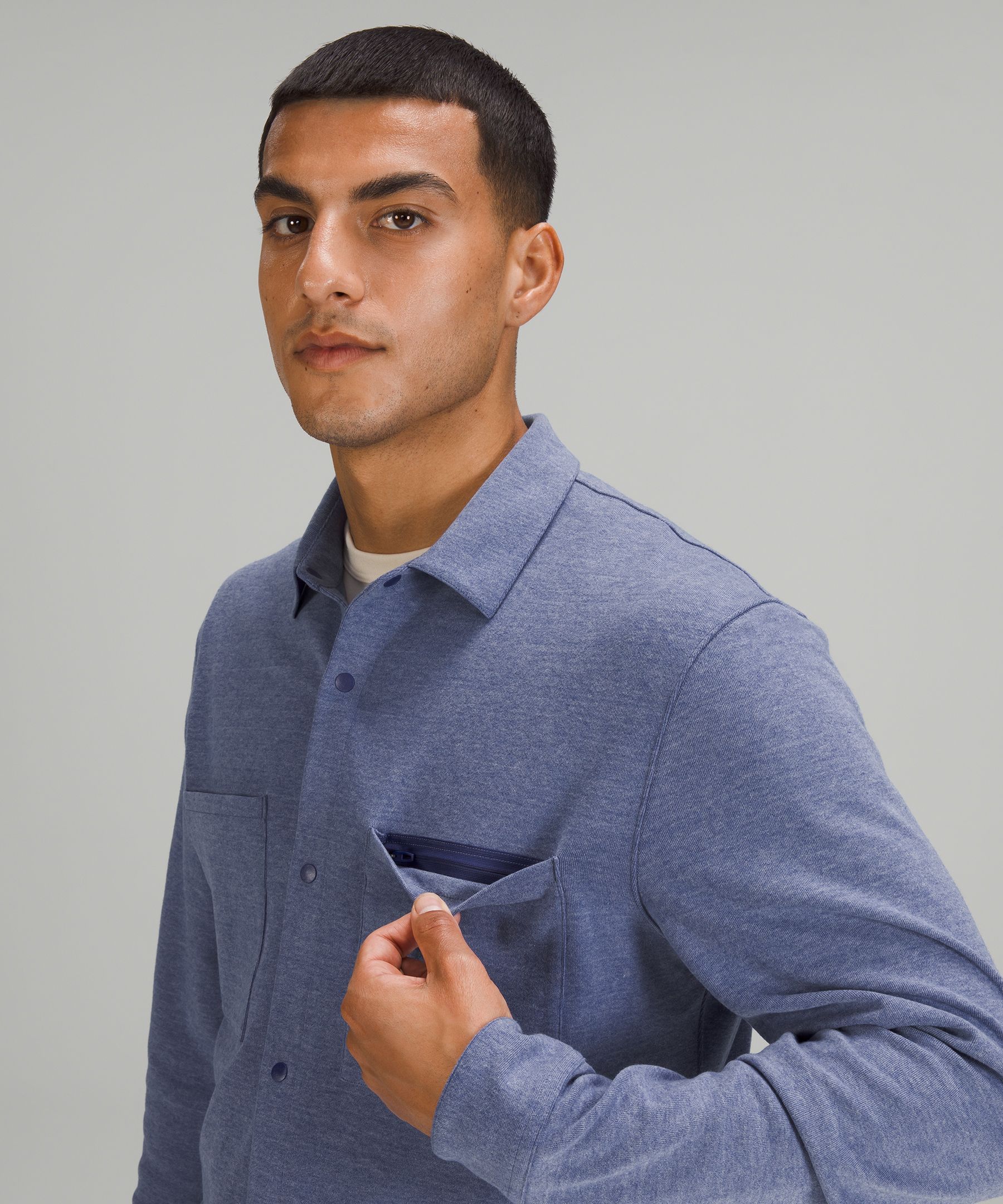 Lululemon Soft Knit Overshirt - Heathered True Navy - lulu fanatics