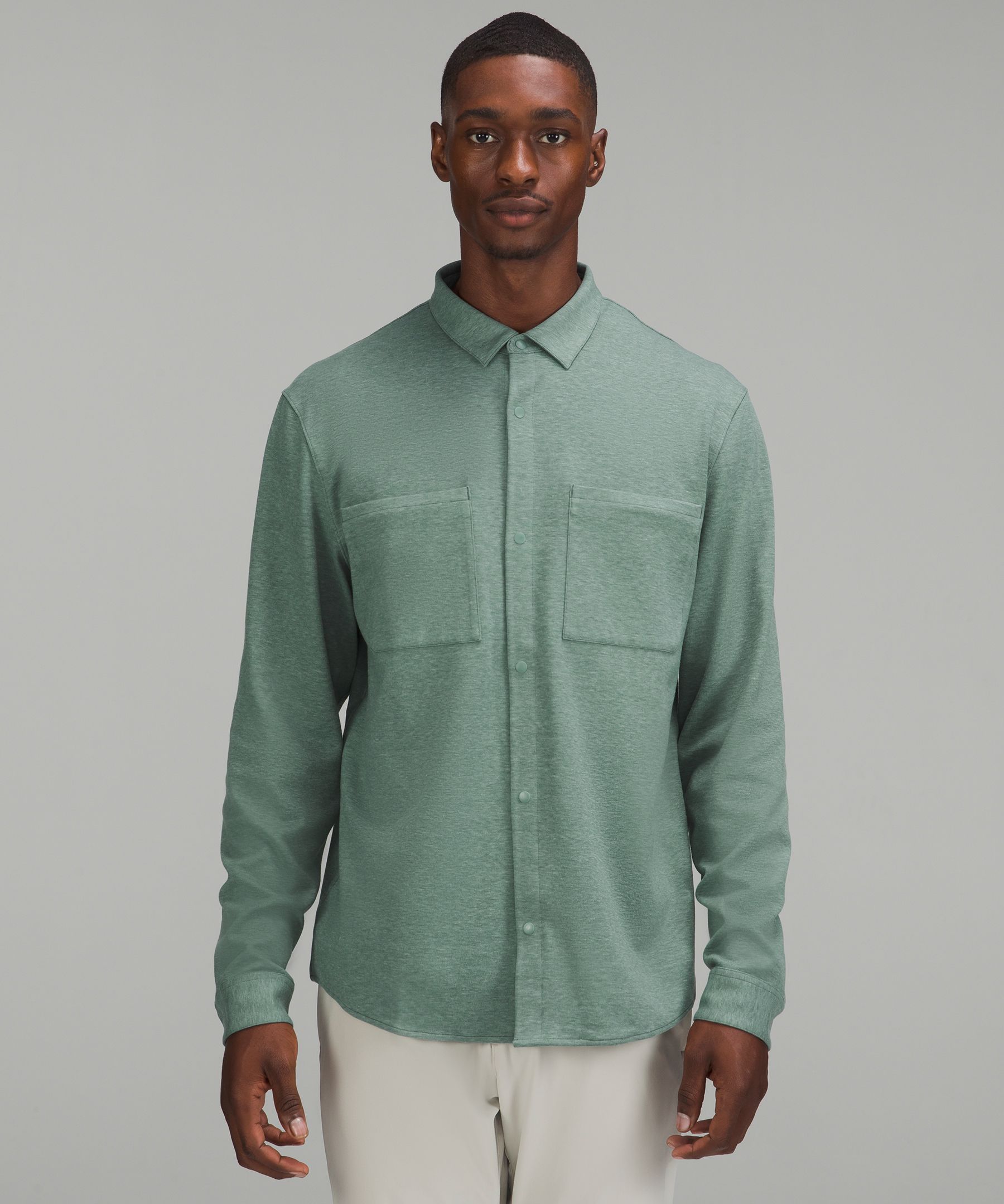 Lululemon Soft Knit Overshirt In Heathered Tidewater Teal ModeSens