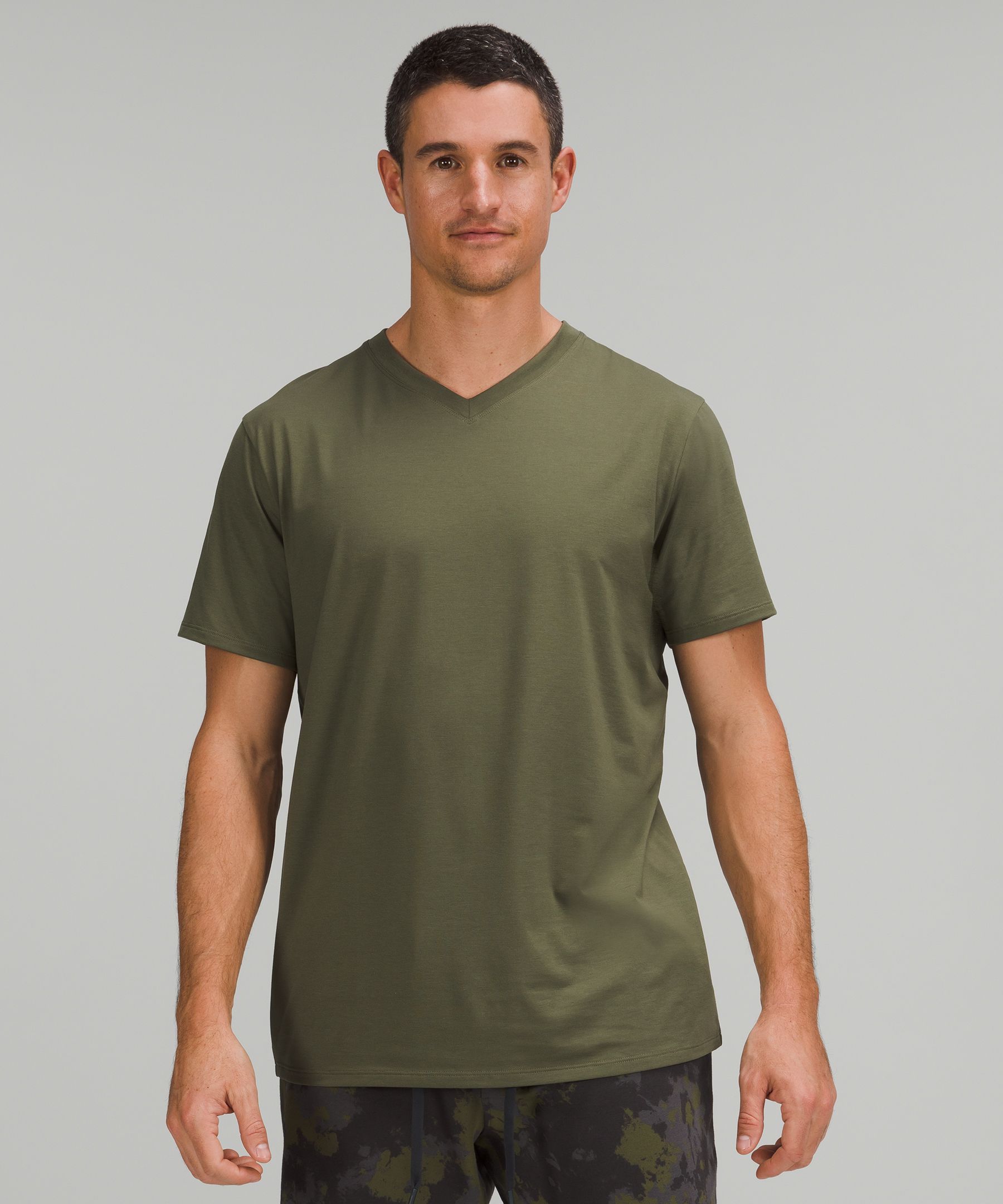 Lululemon The Fundamental V-neck T-shirt In Medium Olive