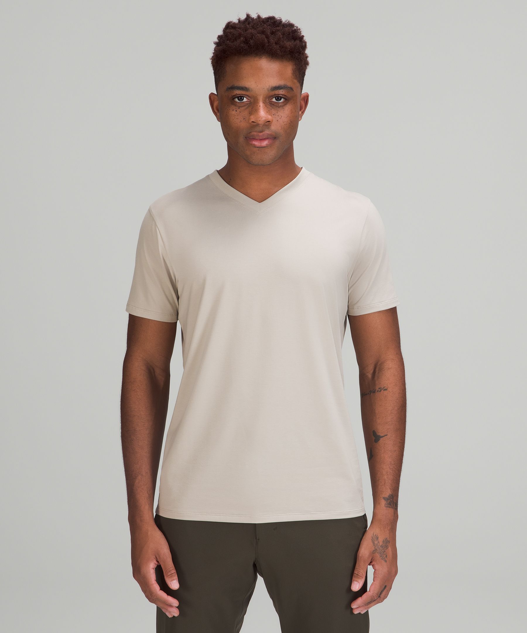 Lululemon The Fundamental V-neck T-shirt In Raw Linen