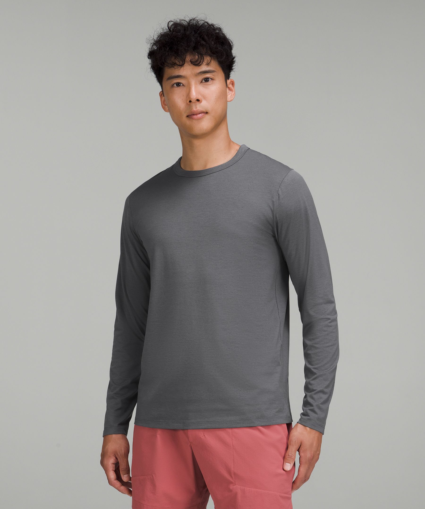 Lululemon The Fundamental Long Sleeve Shirt In Grey