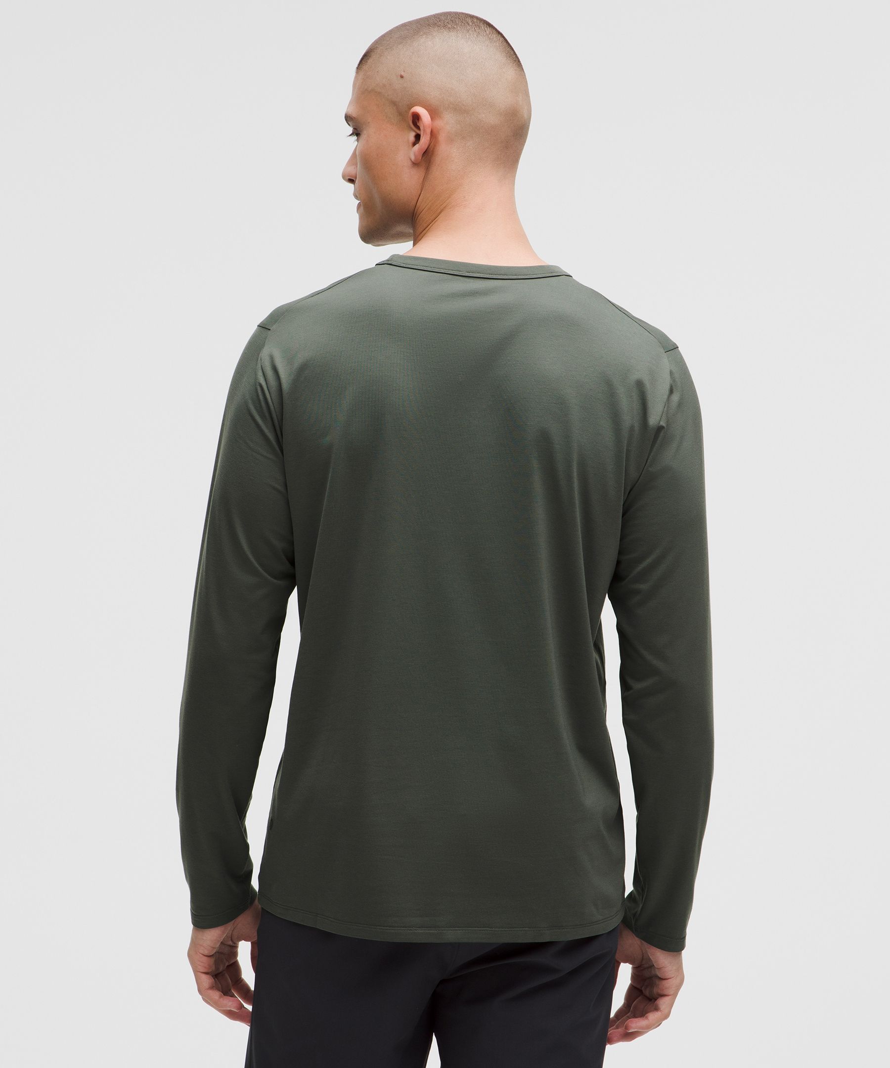 Lululemon The Fundamental Long Sleeve Shirt In Breeze Dye Green Twill