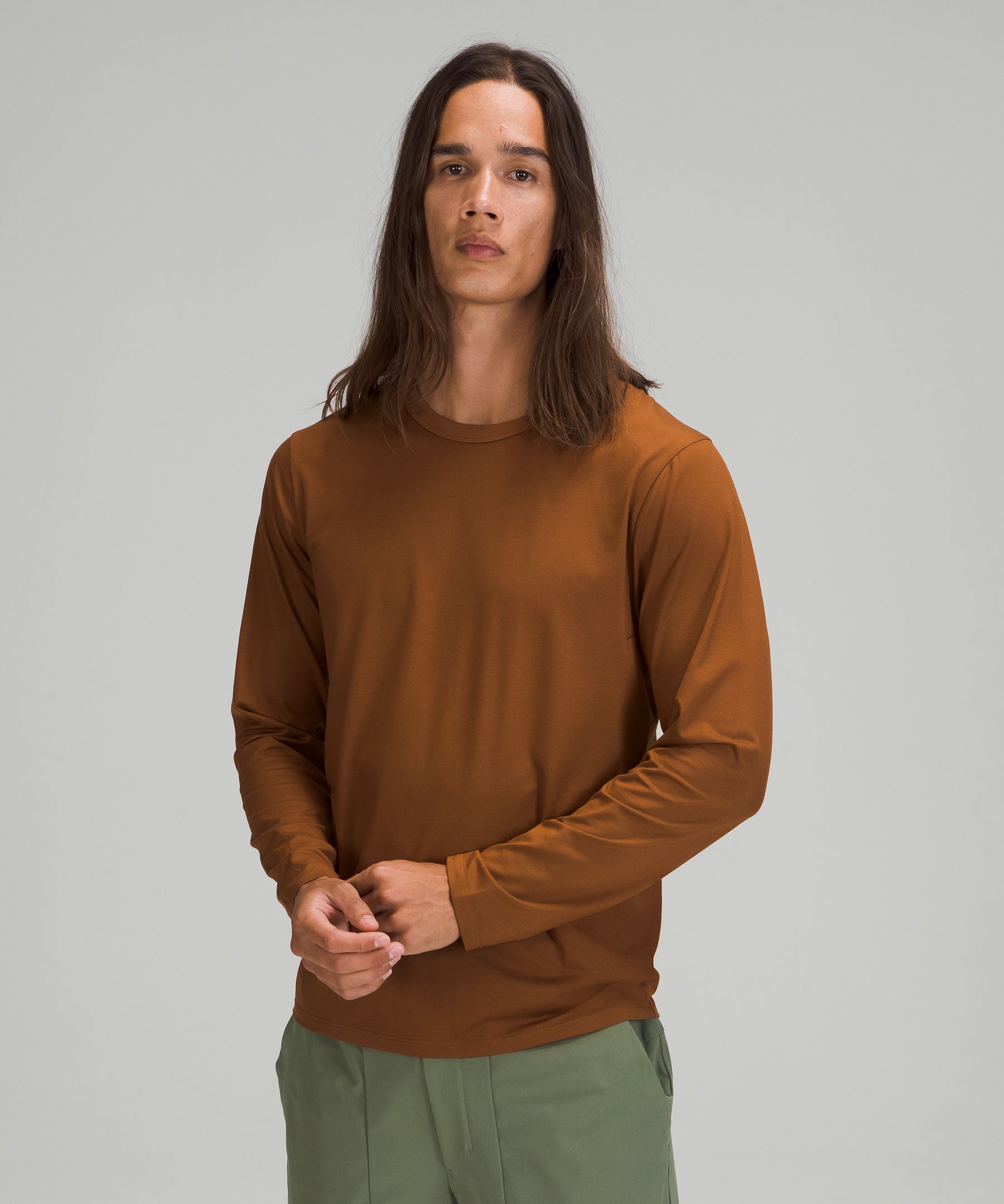 Lululemon The Fundamental Long Sleeve Shirt In Brown