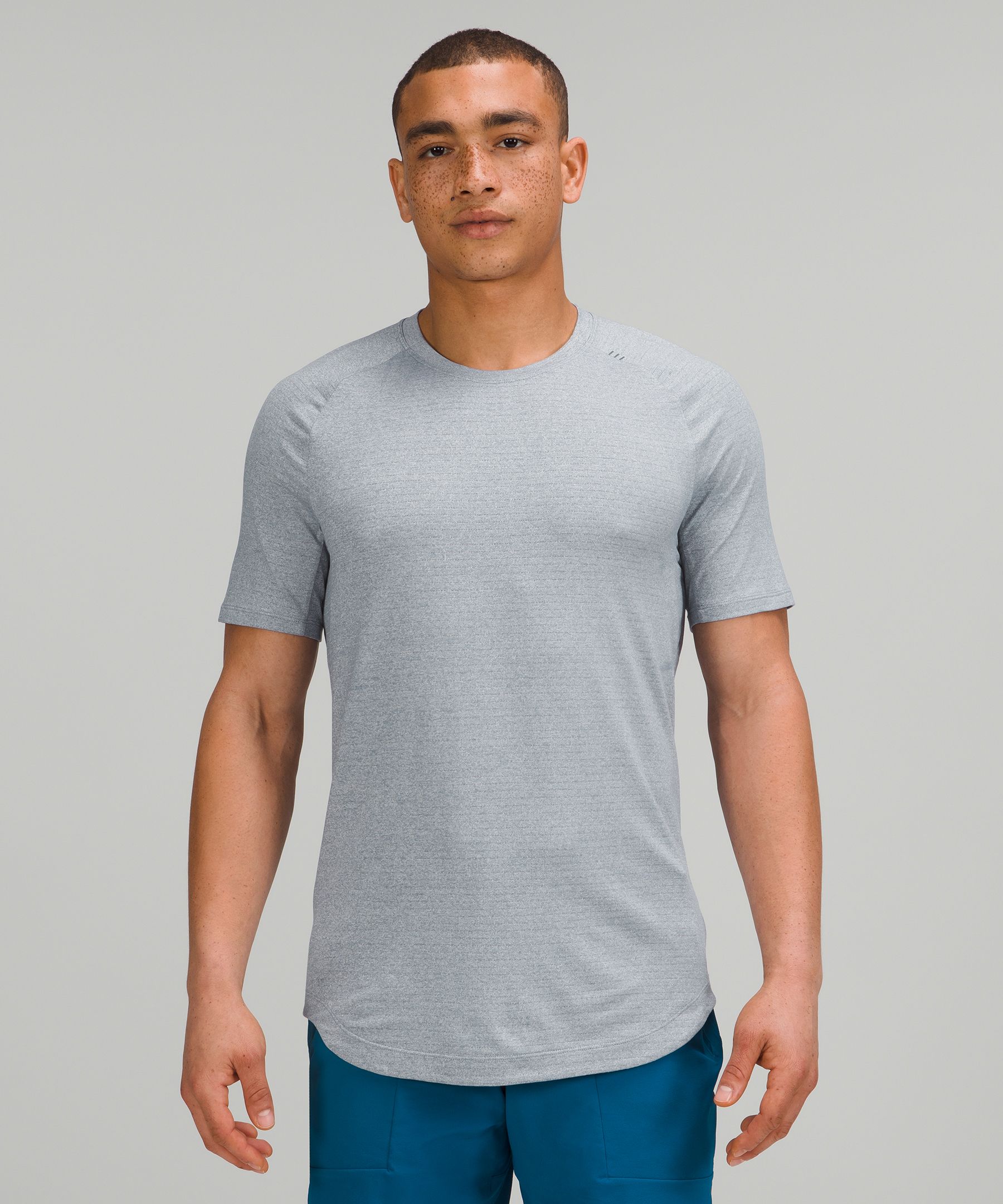 Lululemon Short Sleeve Tops Website Online Shopping - Chambray / White Mens  Drysense Training Short Sleeve Shirt