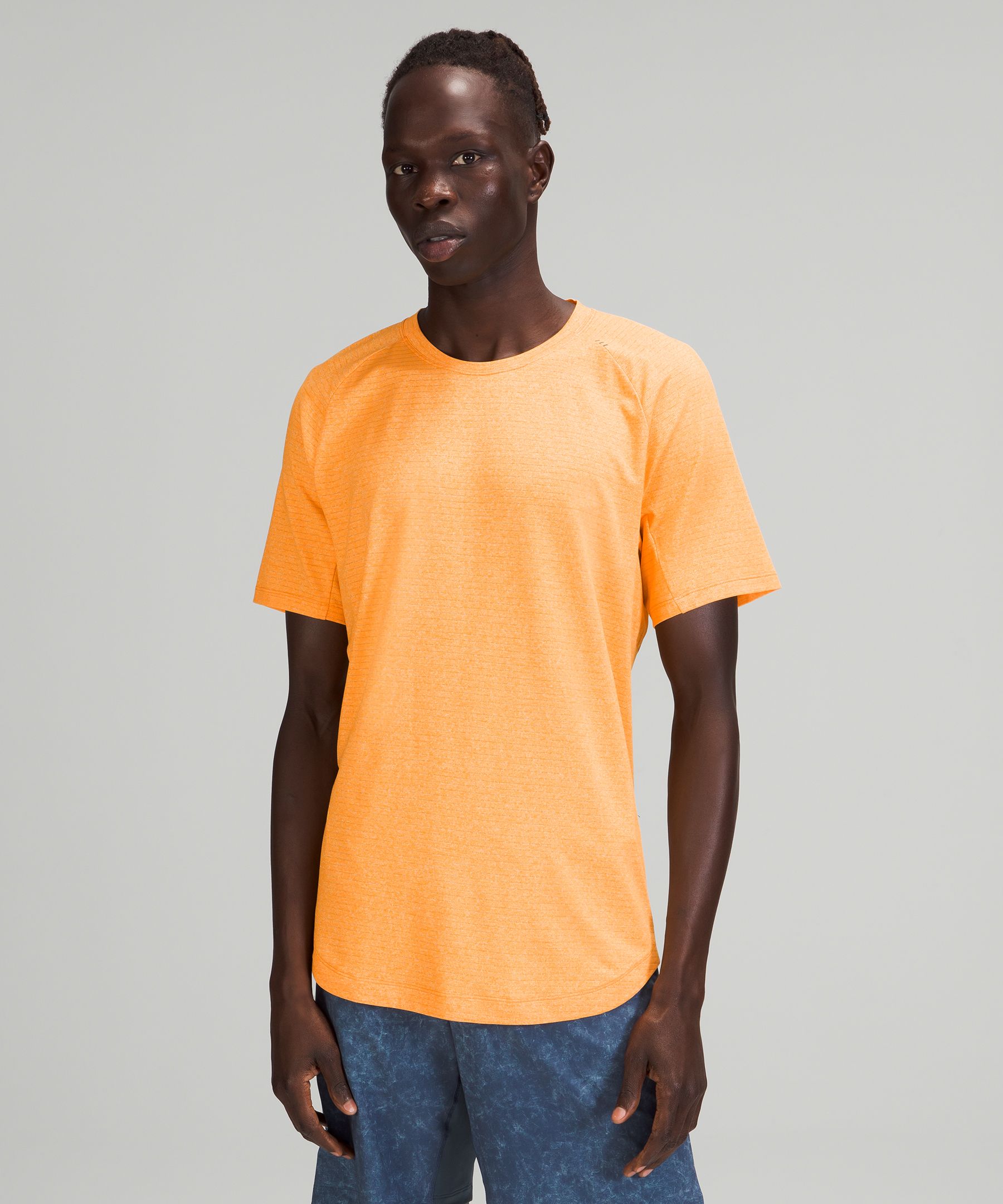 Lululemon Drysense Training Short Sleeve Shirt In Clementine/white