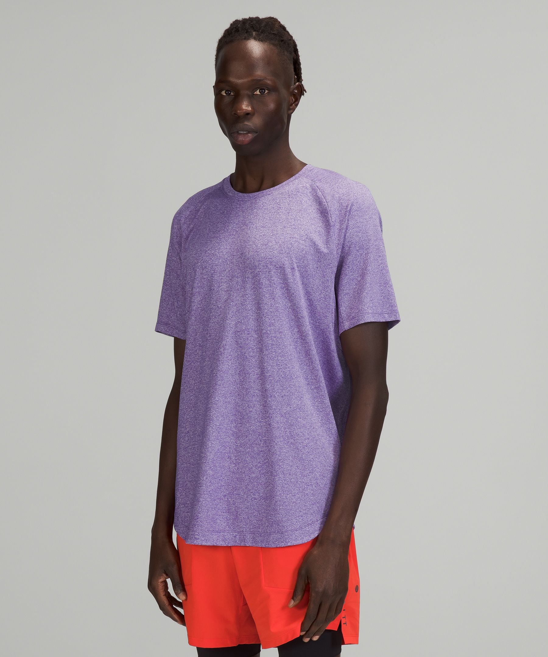 Lululemon Drysense Training Short Sleeve Shirt In Petrol Purple/white