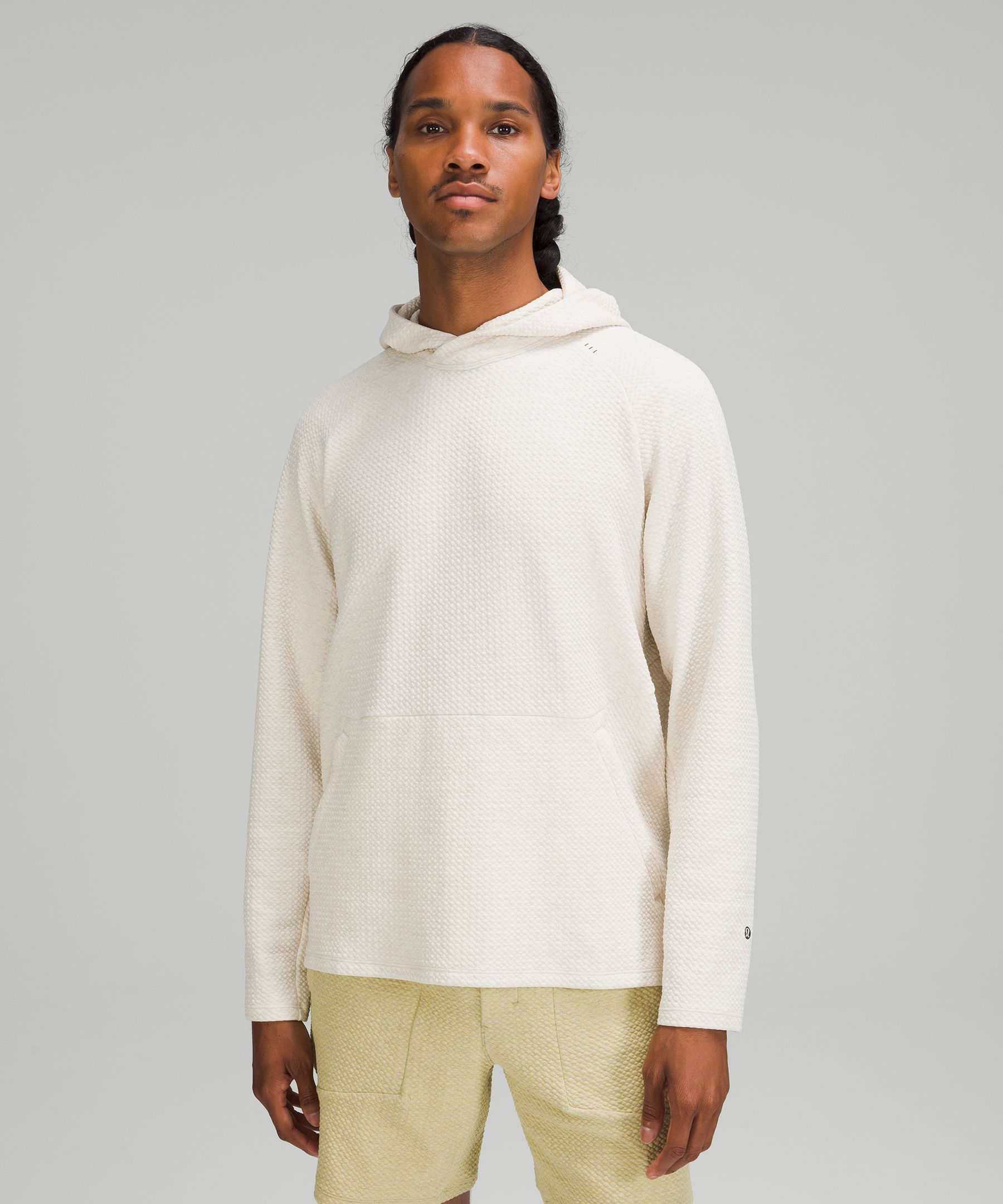 Lululemon At Ease Hoodie In Heathered White Opal/white