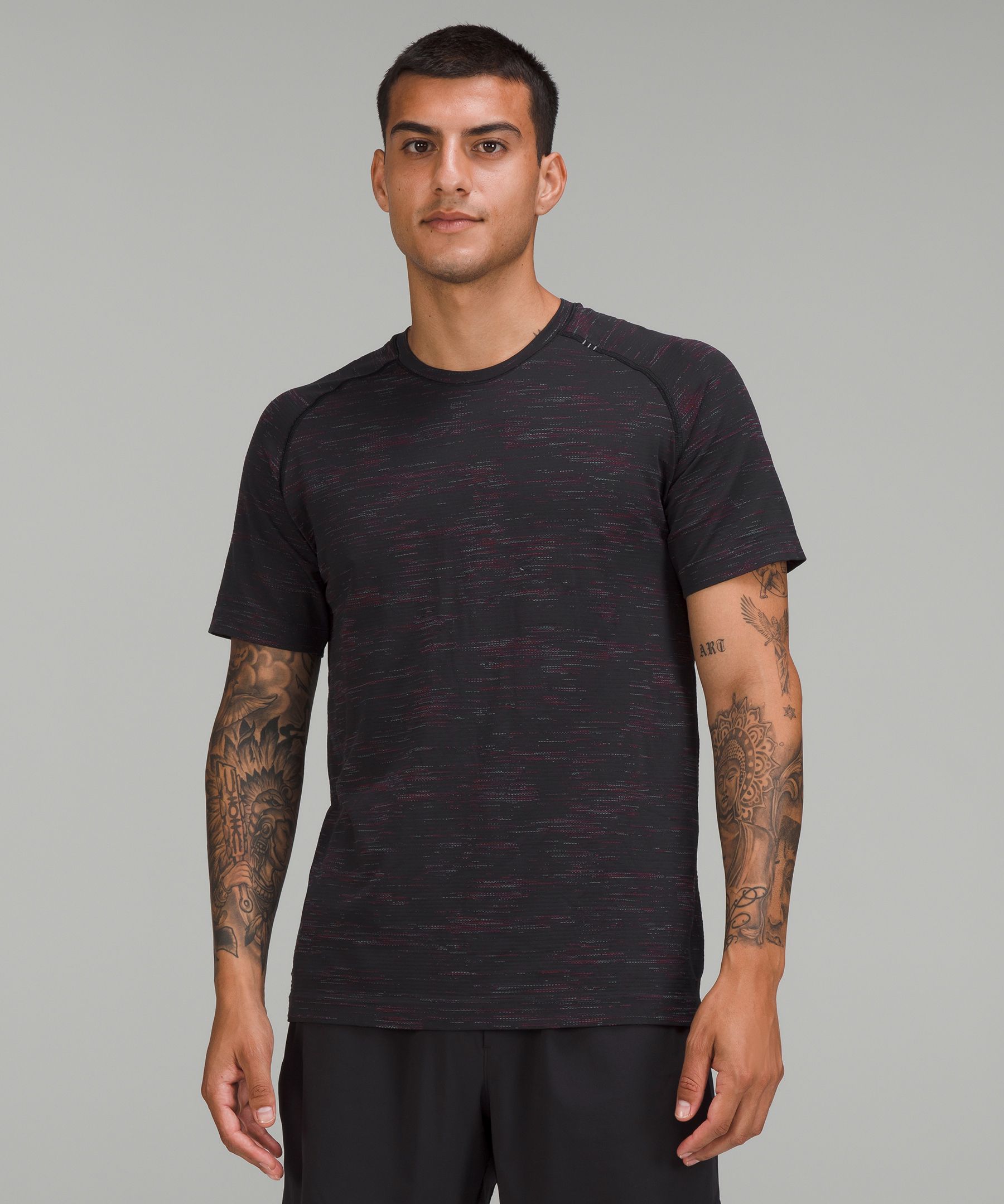 Lululemon Metal Vent Tech Short Sleeve Shirt 2.0 In Chroma Check Black/chroma Black