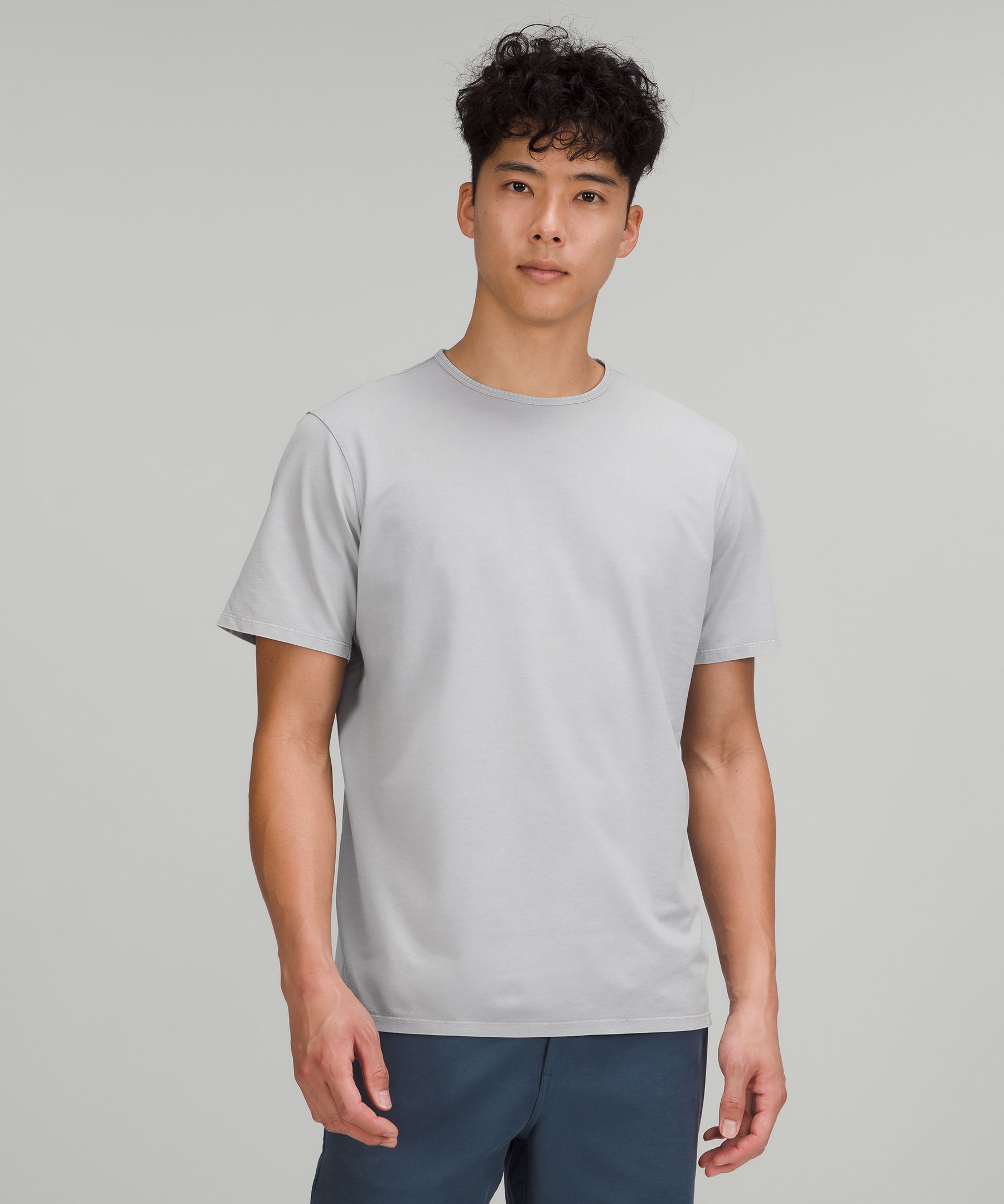 Lululemon Commission Short Sleeve T-shirt In Rhino Grey Enzyme Dye