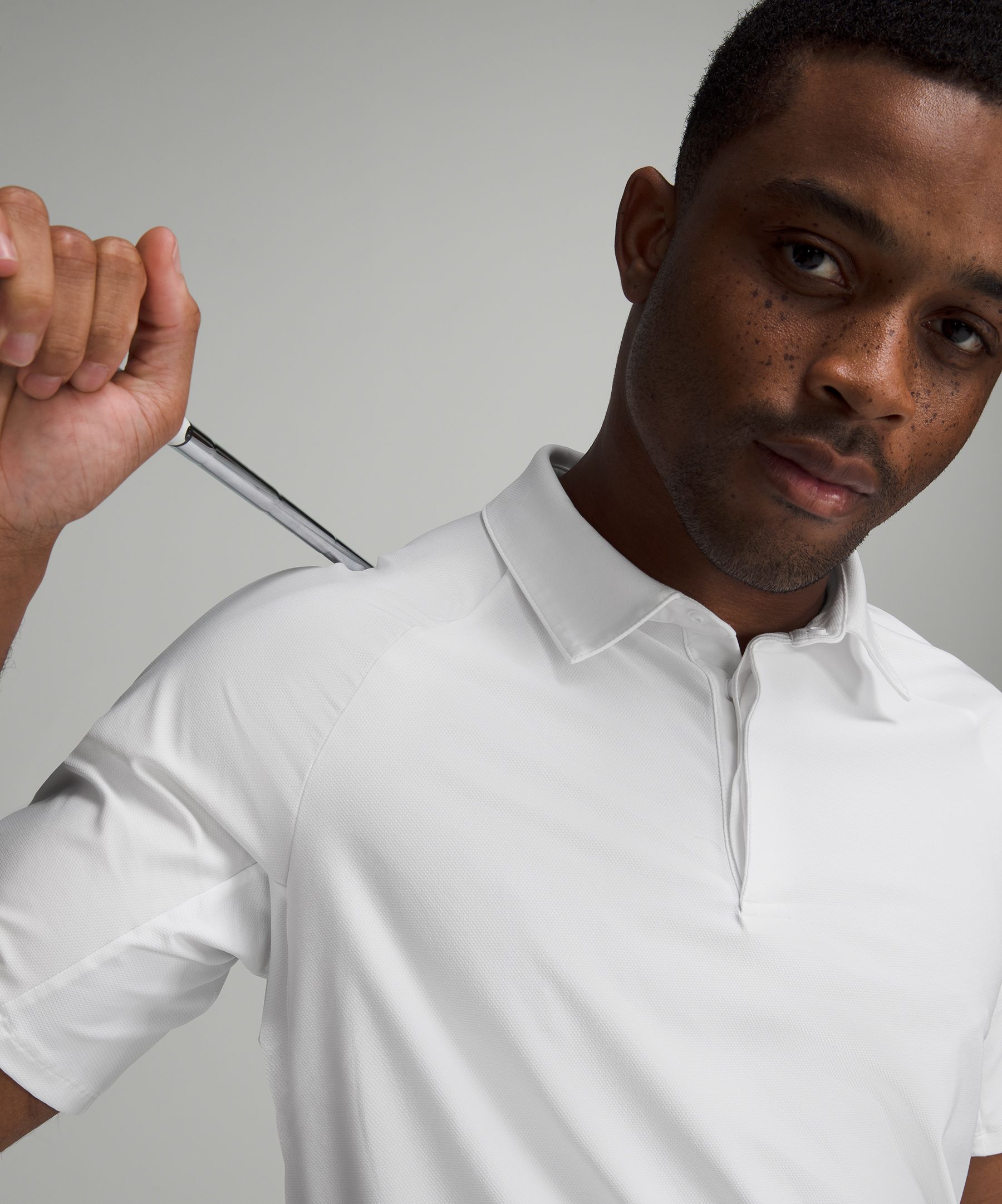 White Stretch golf polo shirt, Lululemon