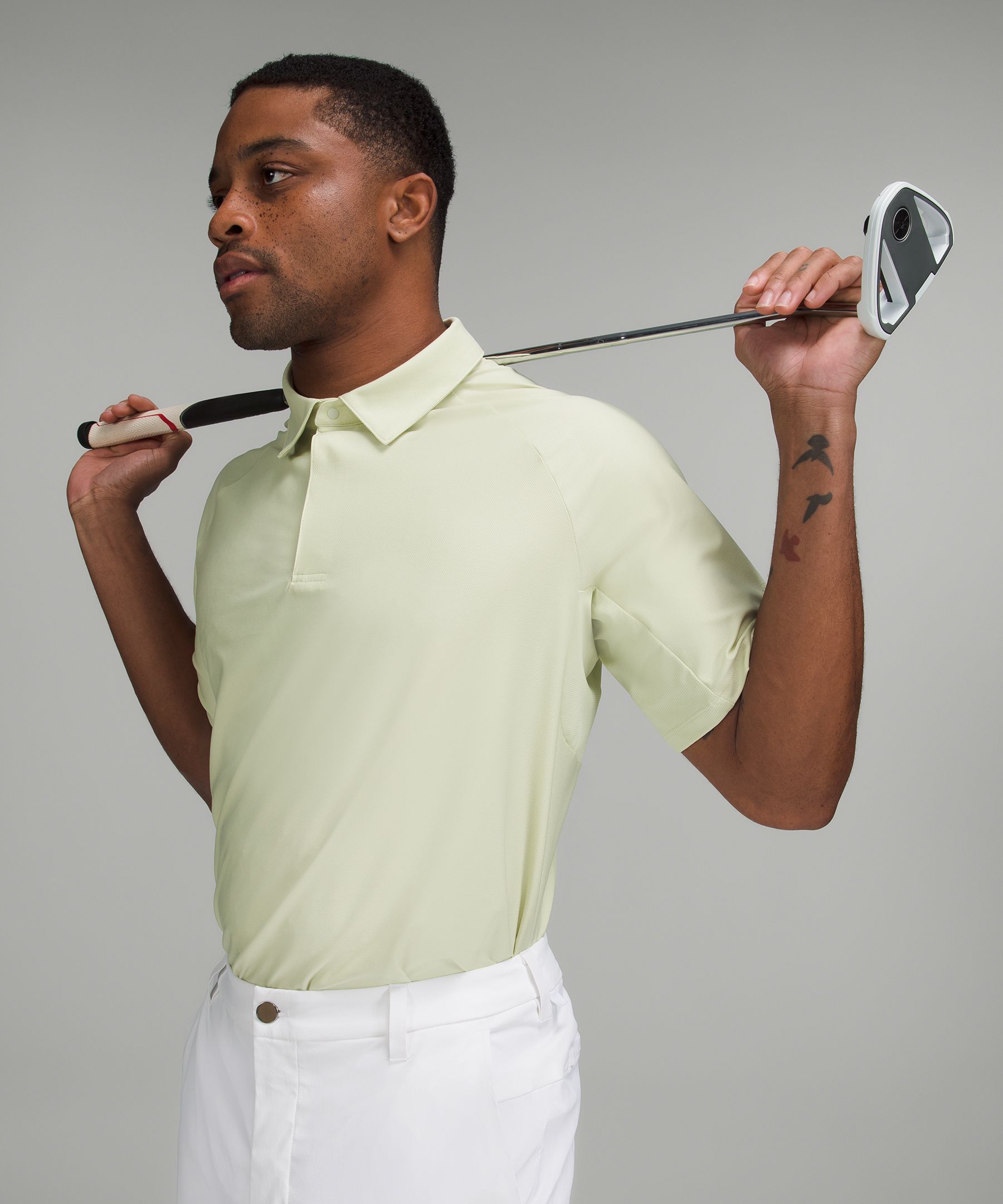 White Stretch golf polo shirt, Lululemon