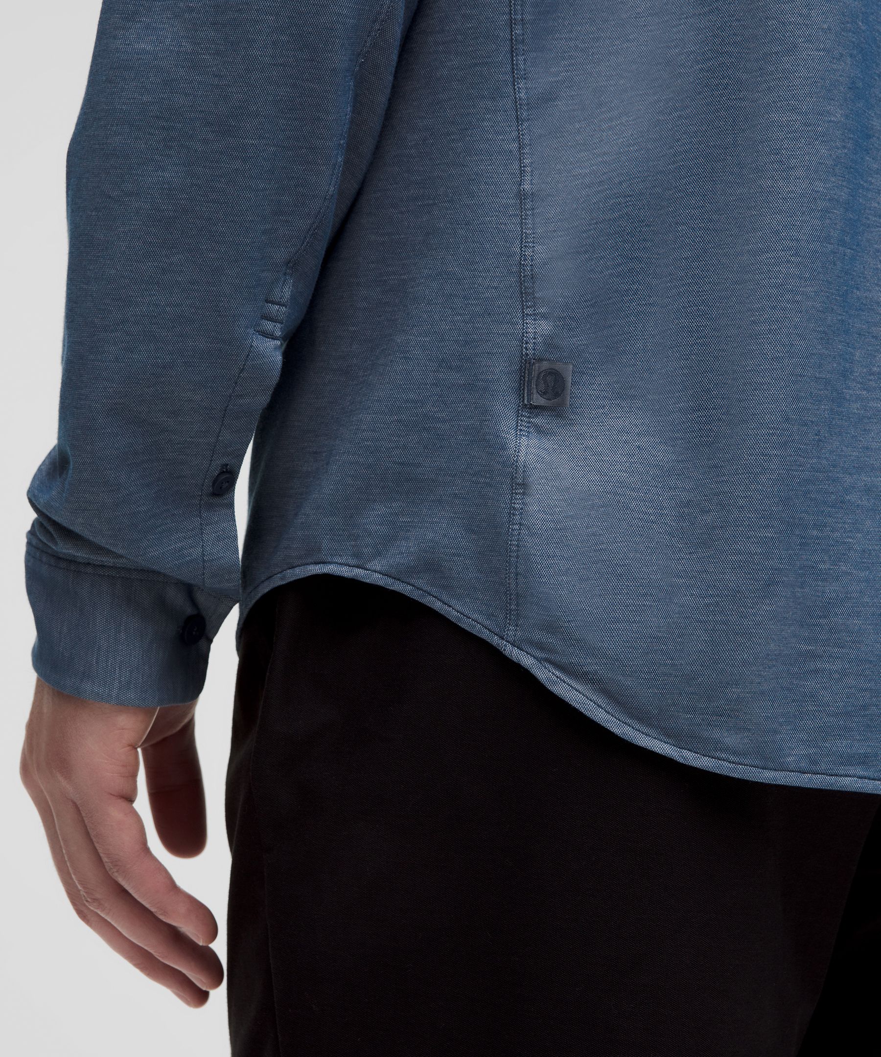 Lululemon Commission Long-Sleeve Shirt. Enzyme Dye Mineral Blue