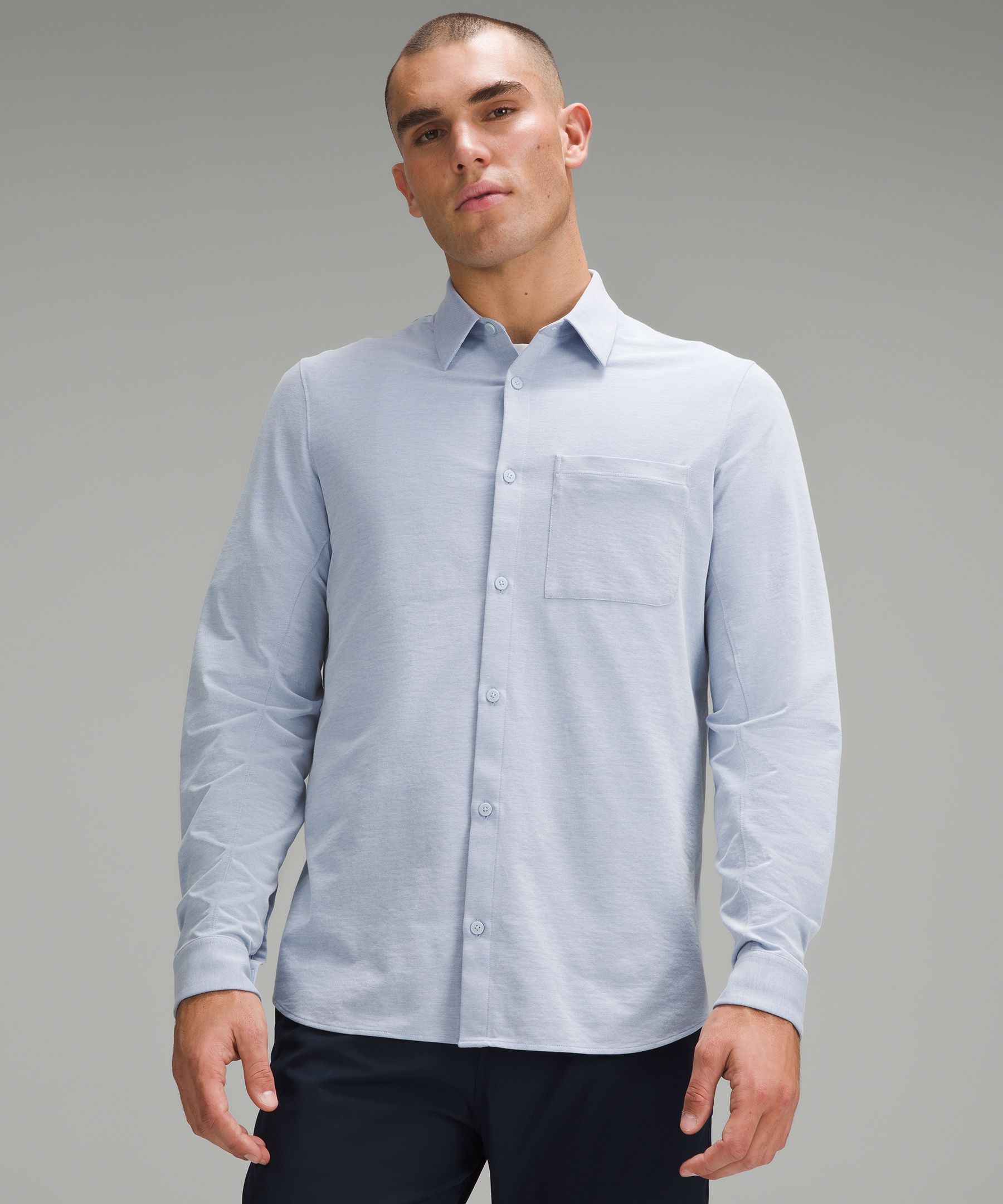 Lululemon Commission Long Sleeve Button Down *Qwick Oxford - Graphite Grey  - lulu fanatics