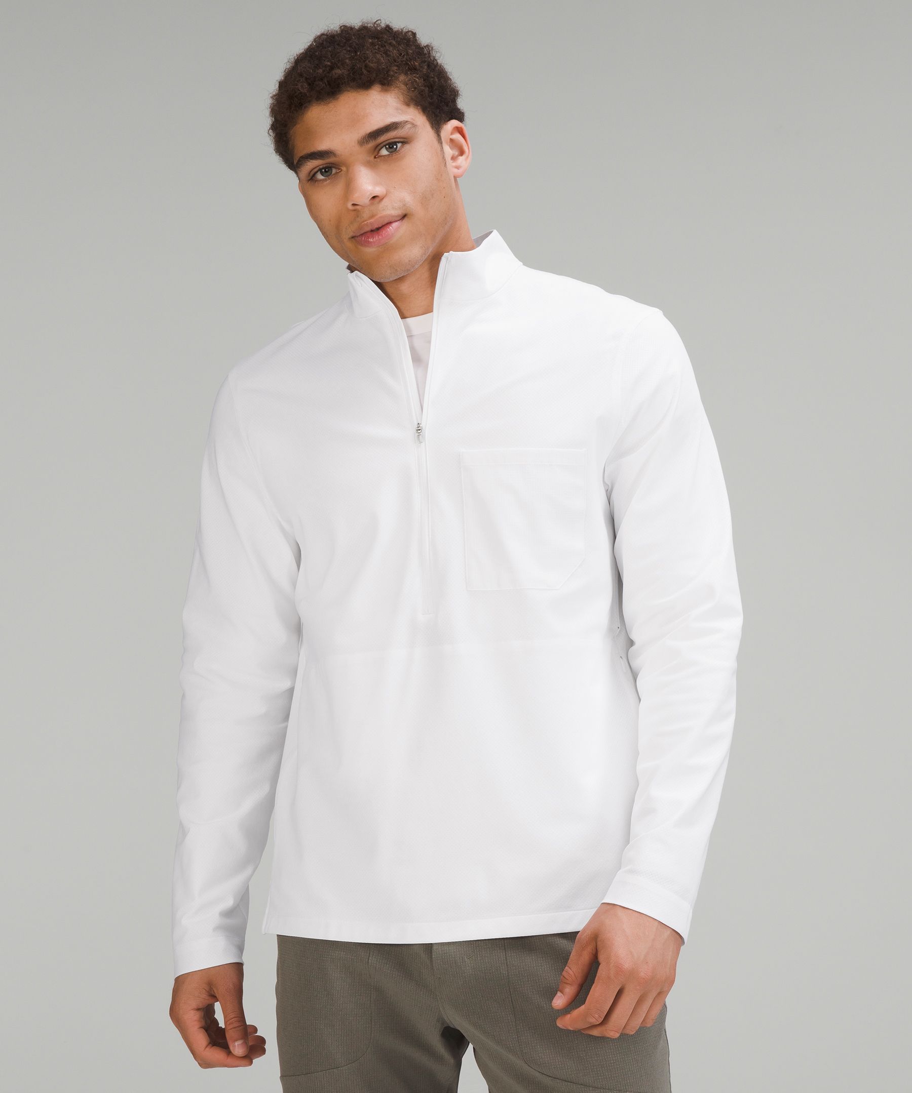 Lululemon Wovenair Half-zip In Bright White