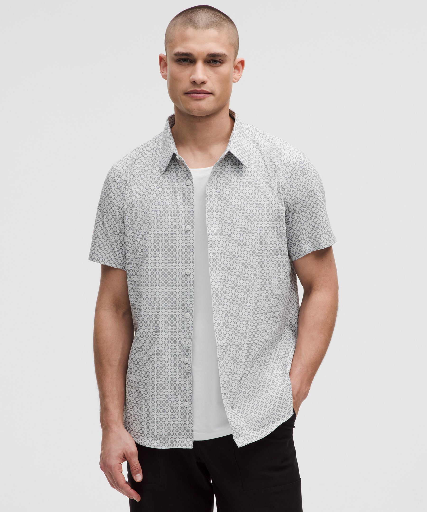 Airing Easy Short-Sleeve Shirt - Grey,Printed,Neutral