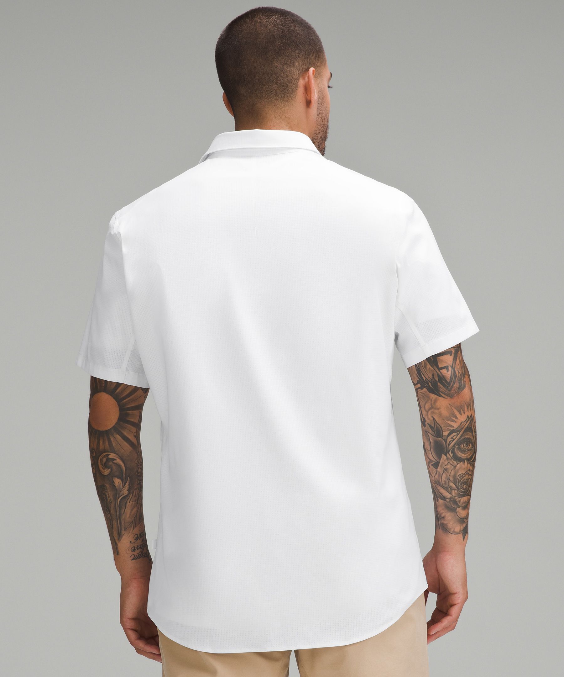 Lululemon Airing Easy Short-Sleeve Shirt - White - Size Large Wovenair Fabric