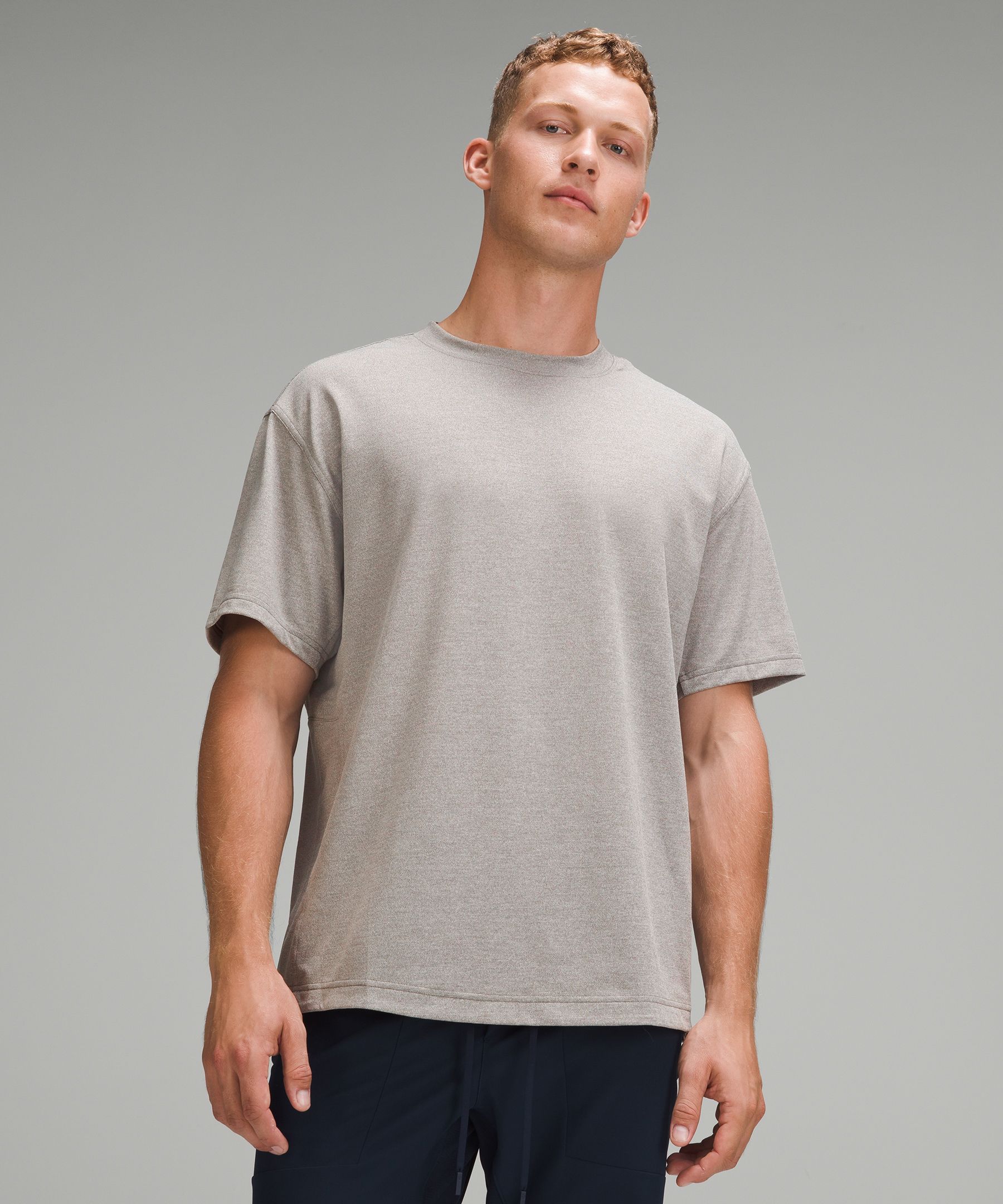 Lululemon Relaxed-fit Training Short Sleeve Shirt In Heathered