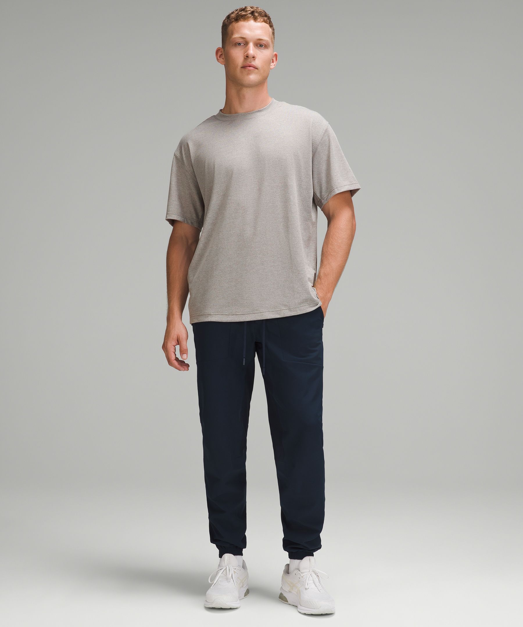 Lululemon Relaxed-fit Training Short Sleeve Shirt In Heathered