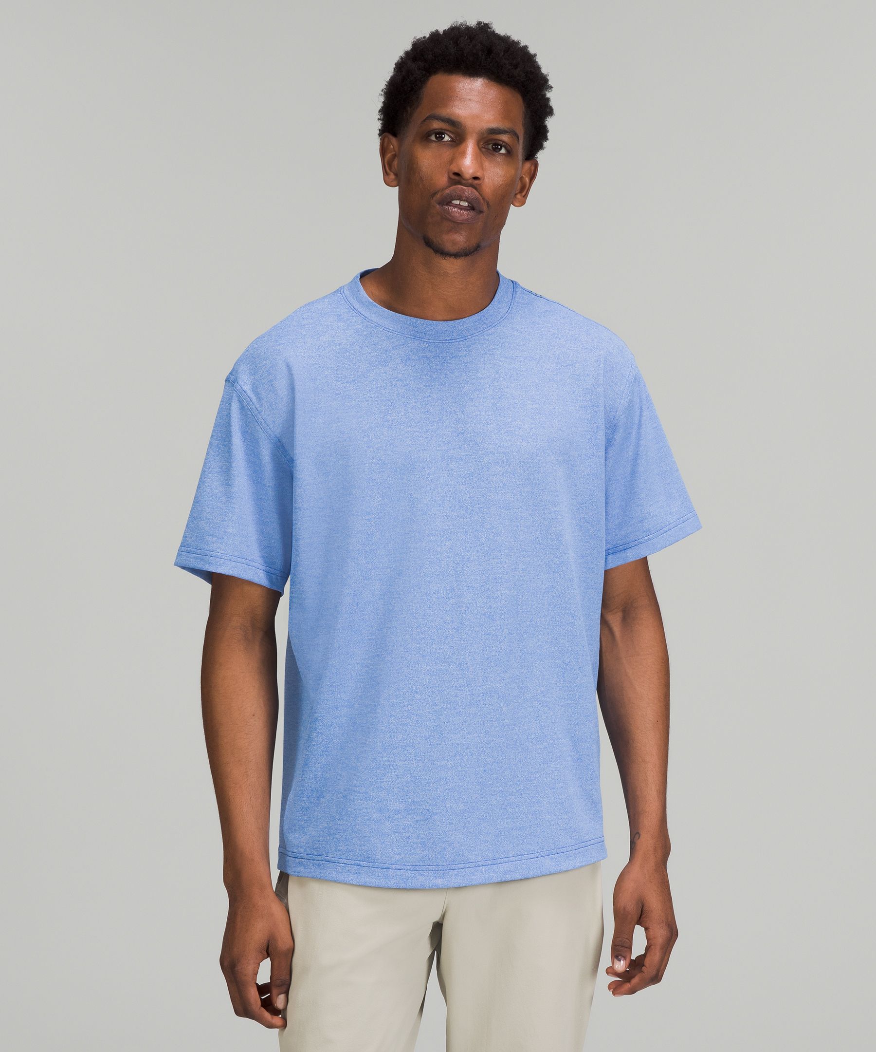 Lululemon Relaxed-fit Training Short Sleeve Shirt In Heathered