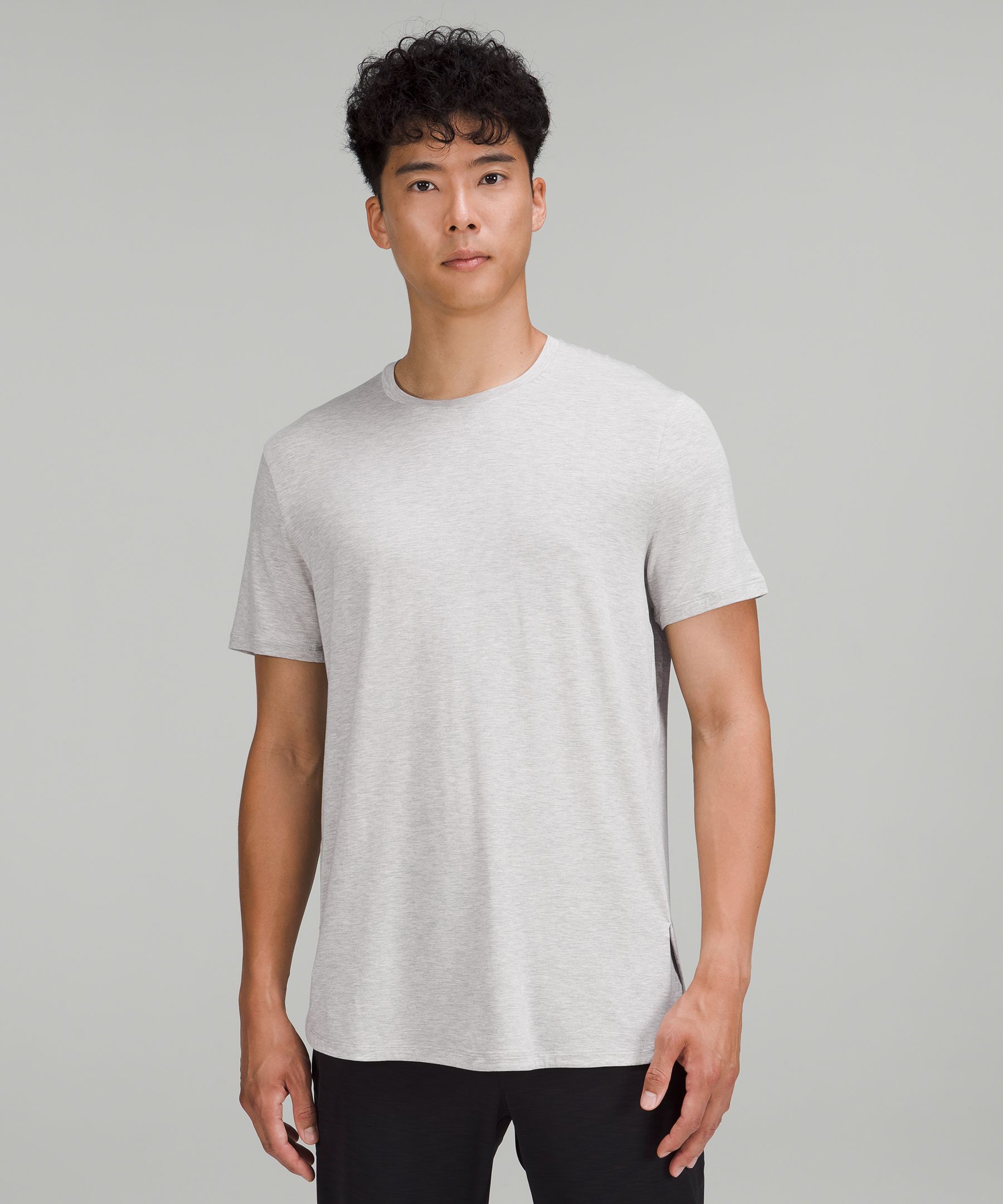 Lululemon Balancer Short Sleeve Shirt In Heathered Sea Salt