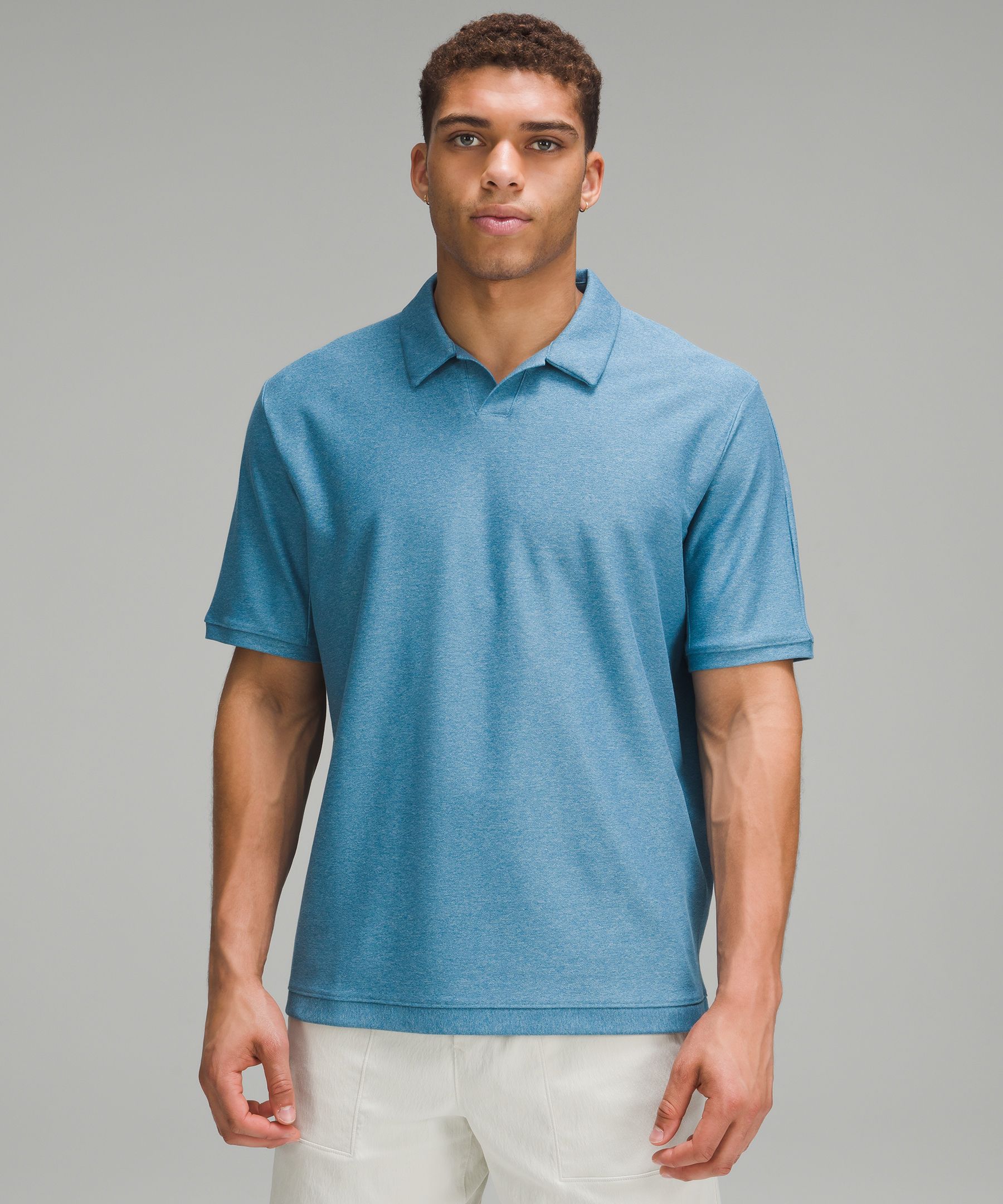 French terry polo outlet shirt