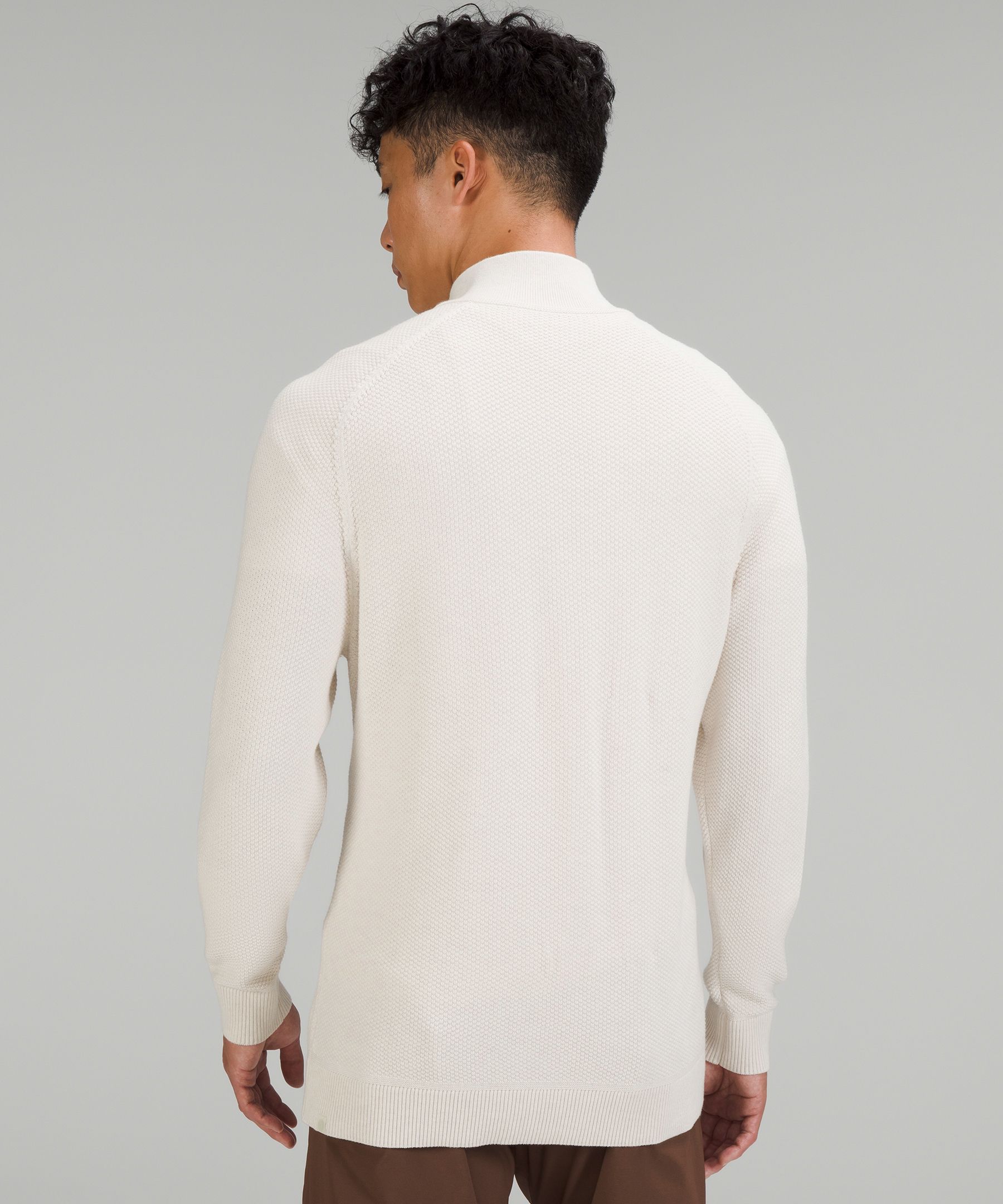 LULULEMON Textured Cotton-Blend Jersey Half-Zip Sweater for Men