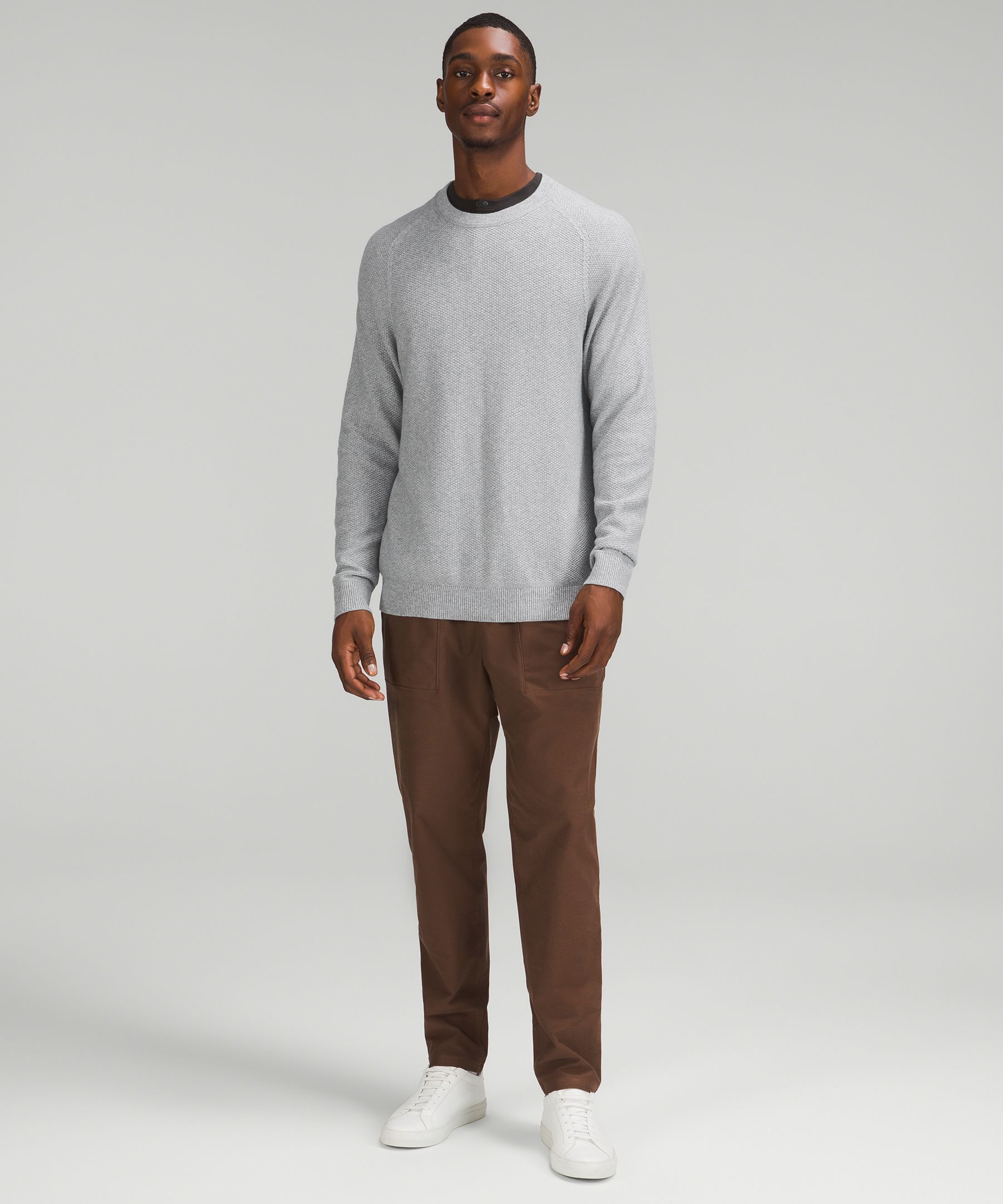 High Neck Off White Textured Sweater - Jeremy