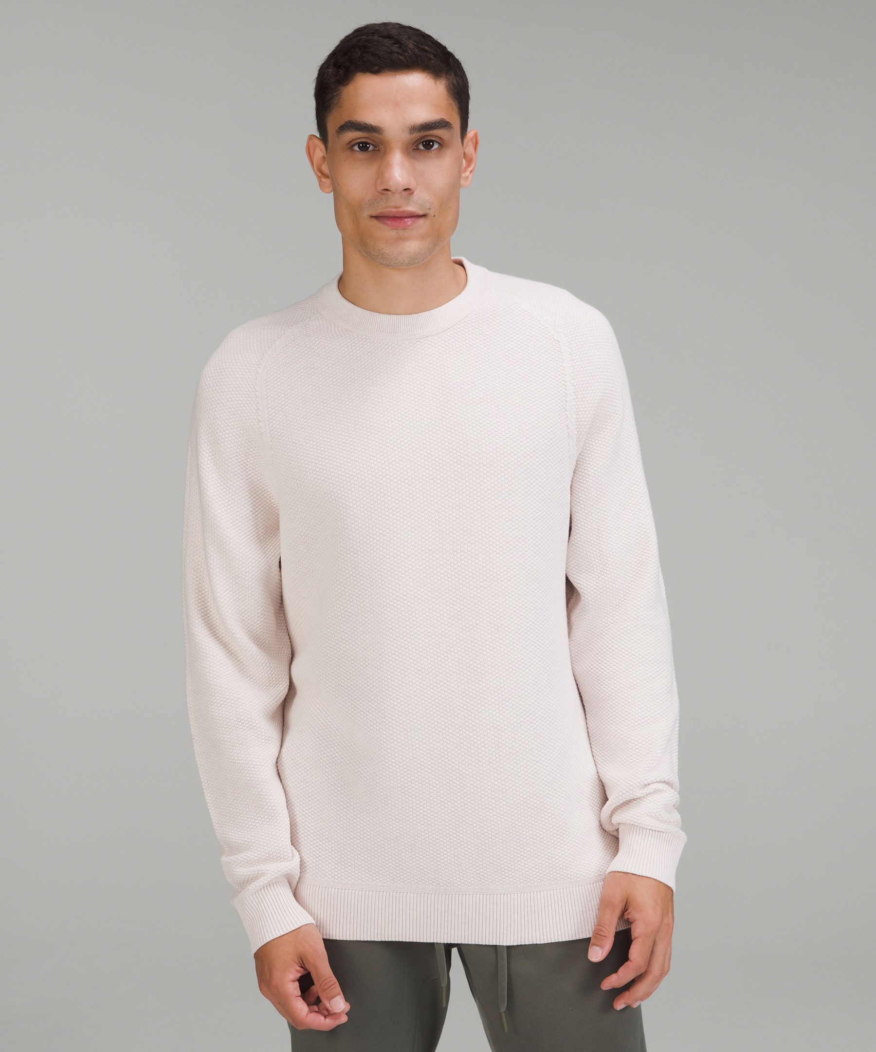 Textured Knit Crewneck Sweater