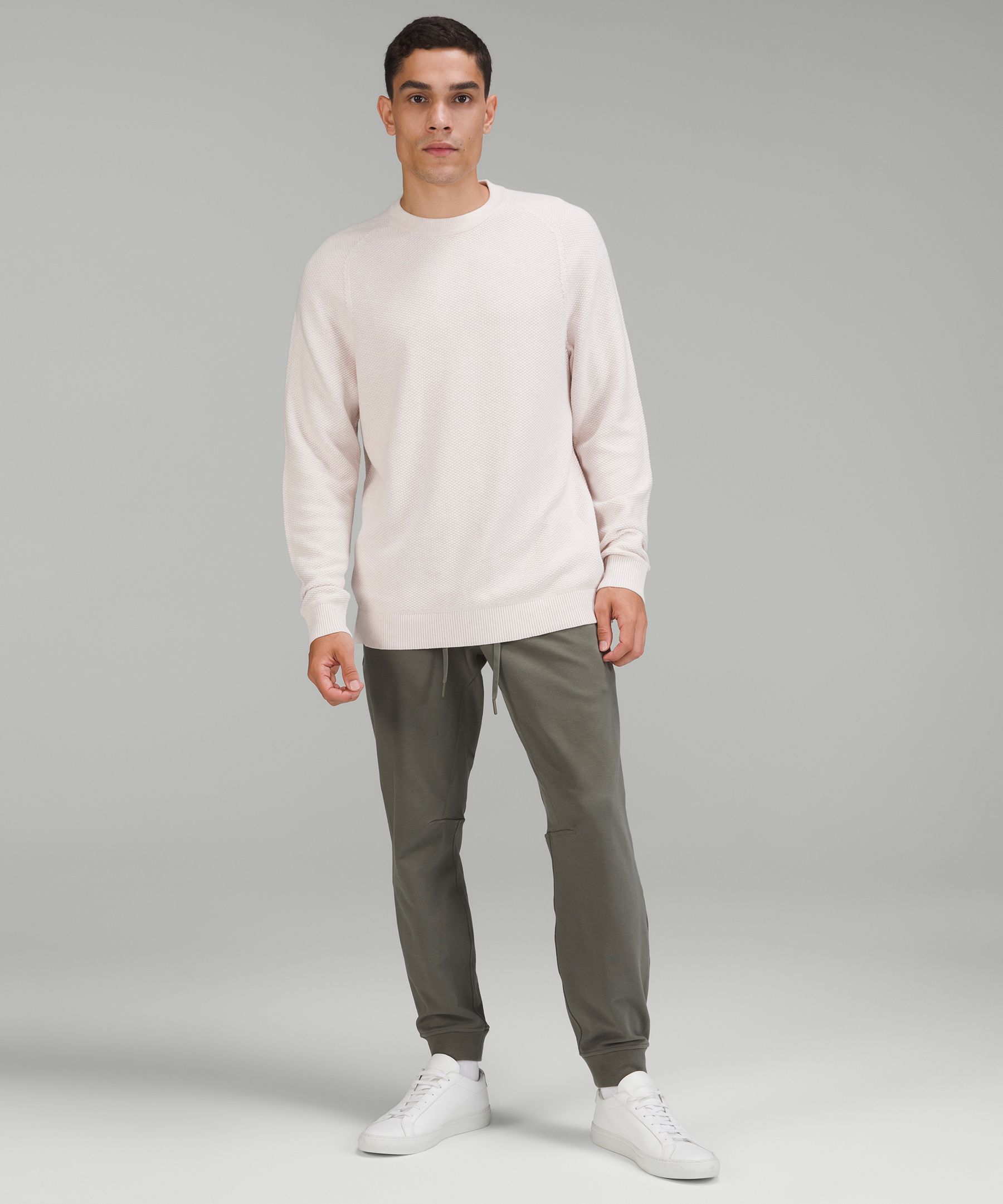 High Neck Off White Textured Sweater - Jeremy